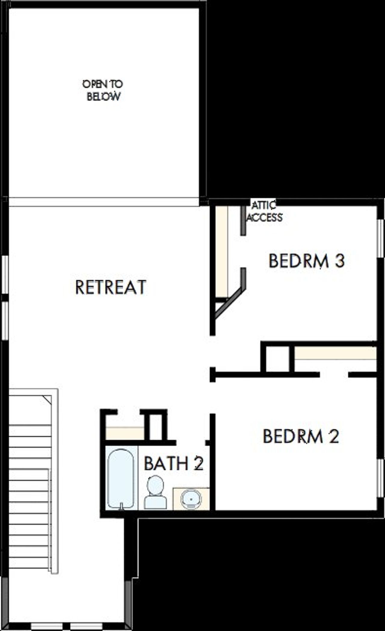 2D floor plan layout of this home in Mayfair - Select Garden Series, New Braunfels, TX (Image 2).
