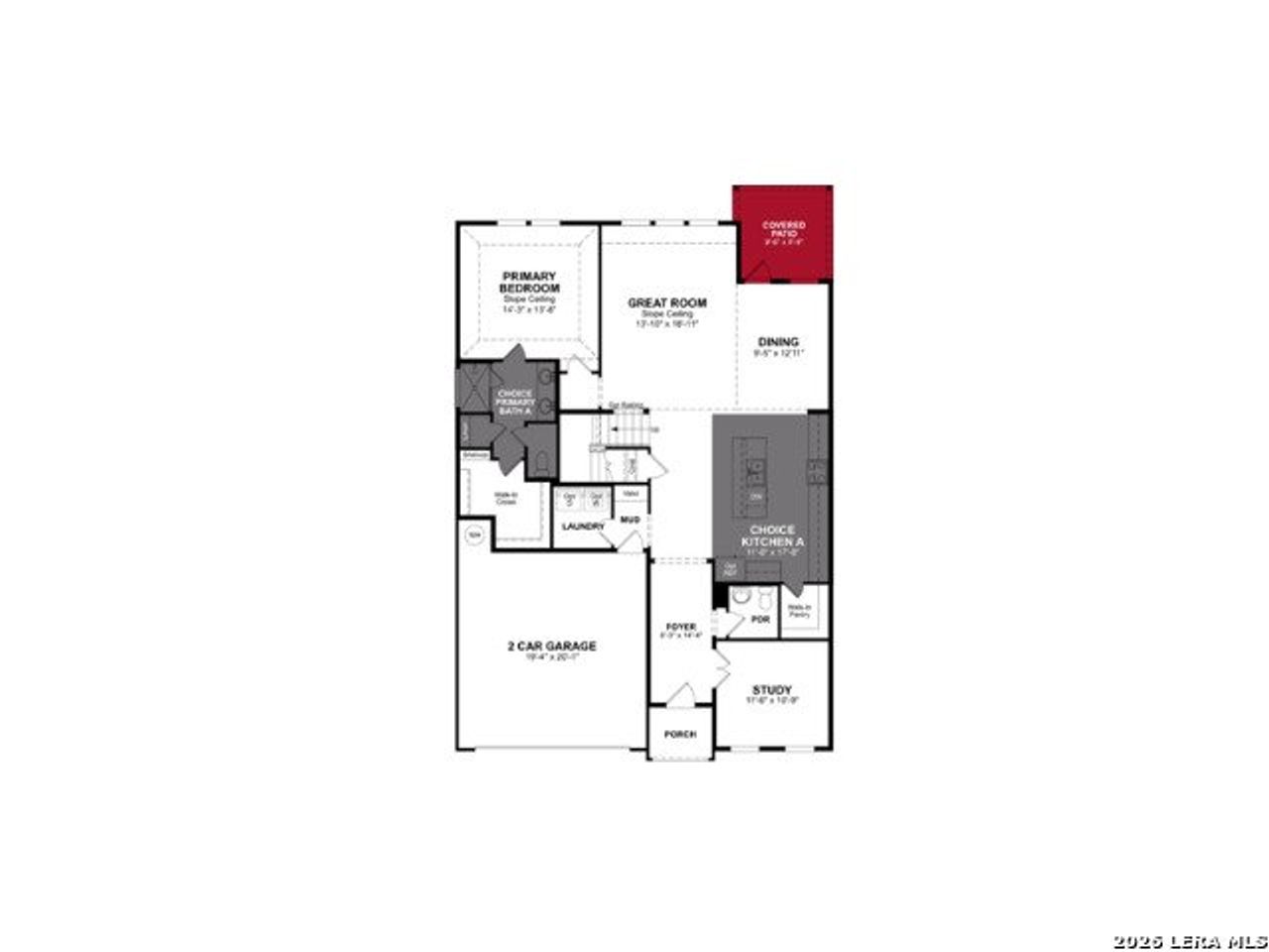 2D floor plan layout of this home in Legacy Hills, Rio Medina, TX (Image 2).