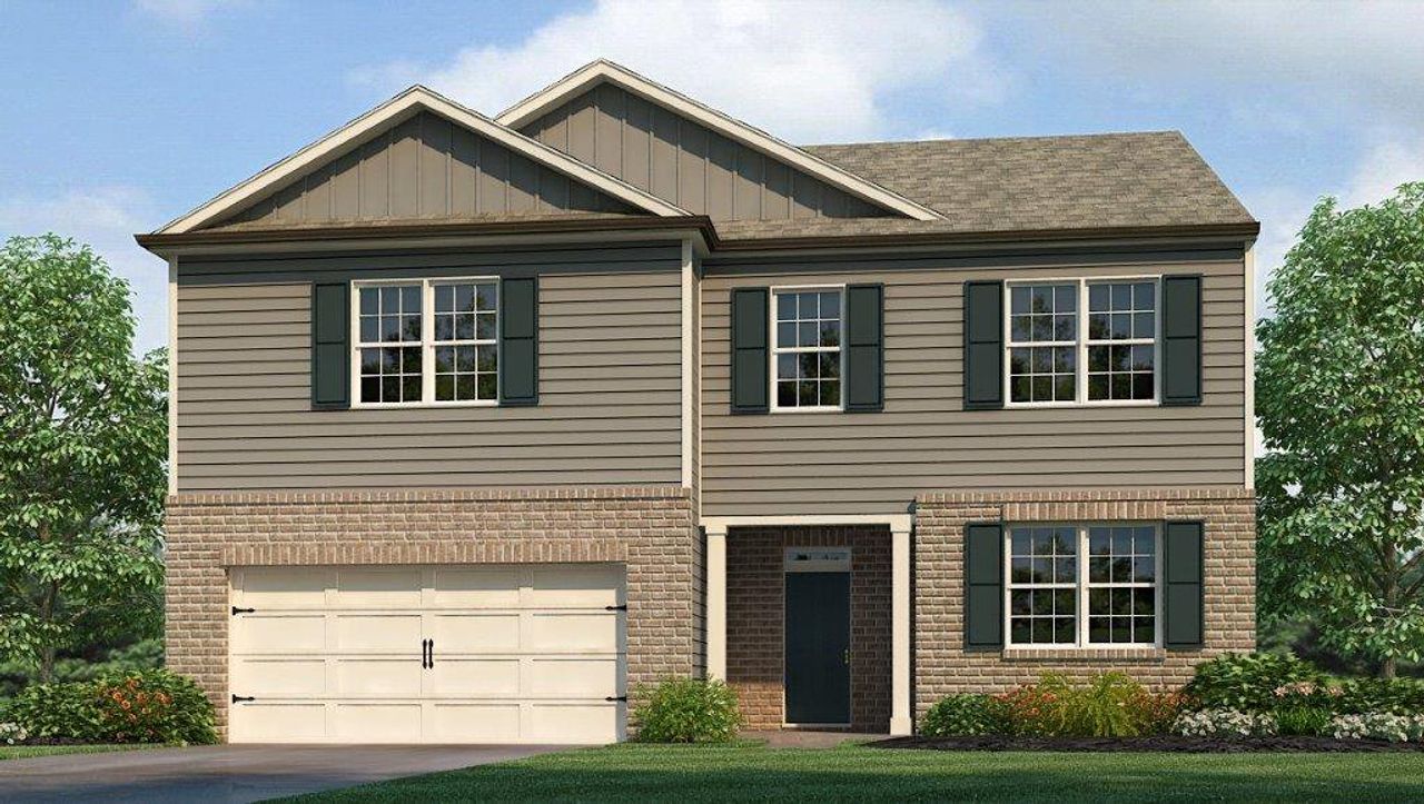 Representative exterior photo of a completed home built from the Green by D.R. Horton in Aurora Creek, Dallas, GA (Image 2).
