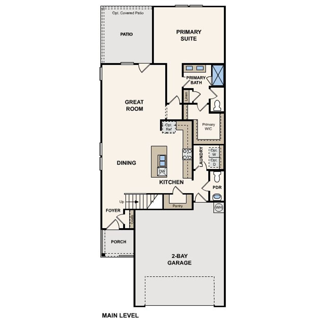 2D floor plan layout for the Silverbell by Century Communities in Overland Grove, Forney, TX (Image 2).
