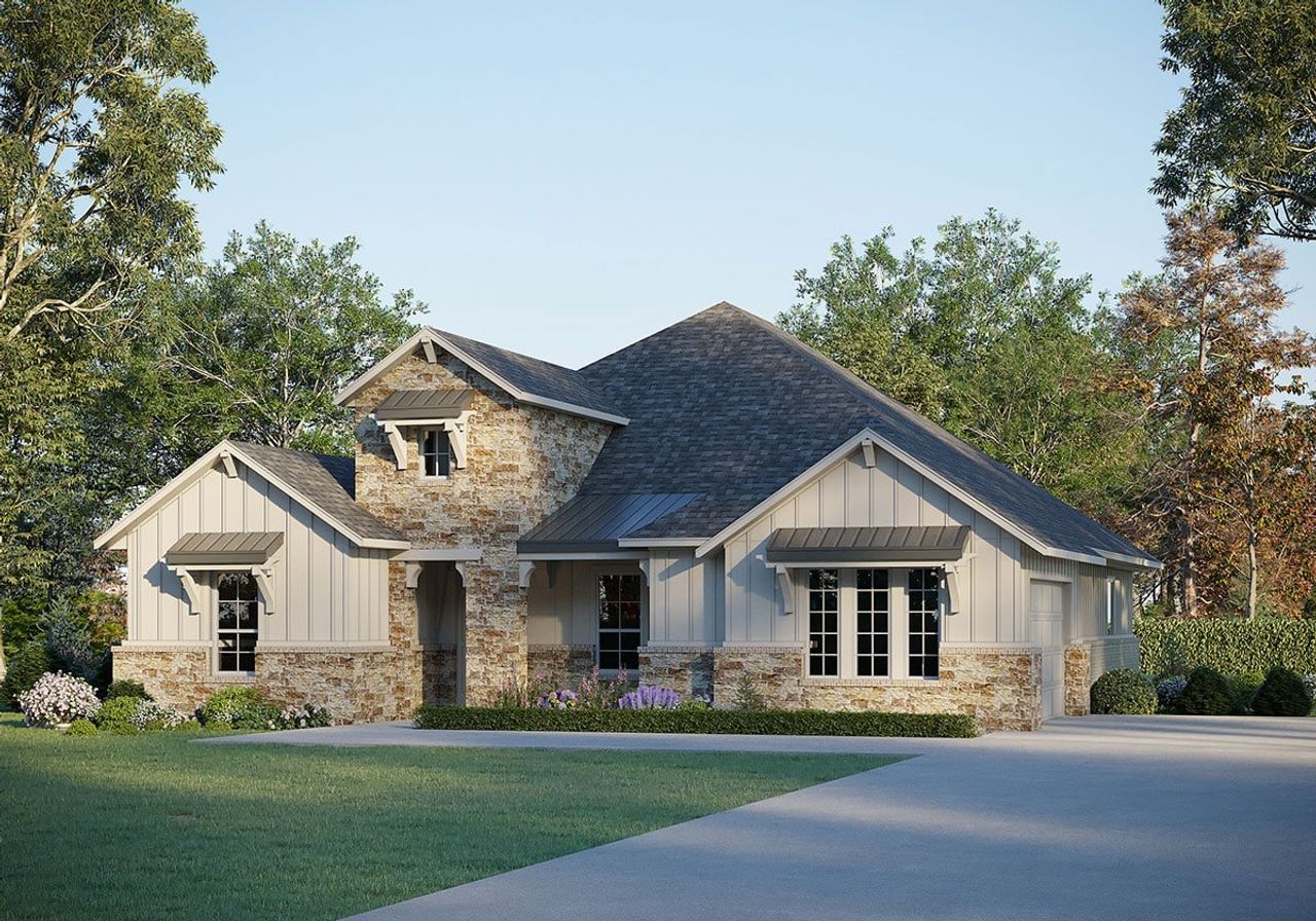 Representative exterior photo of a completed home built from the Jefferson by GFO Home in Walsh Ranch, Aledo, TX (Image 2). Representative exterior photo of a completed home built from the Jefferson by GFO Home in Walsh Ranch, Aledo, TX (Image 2).