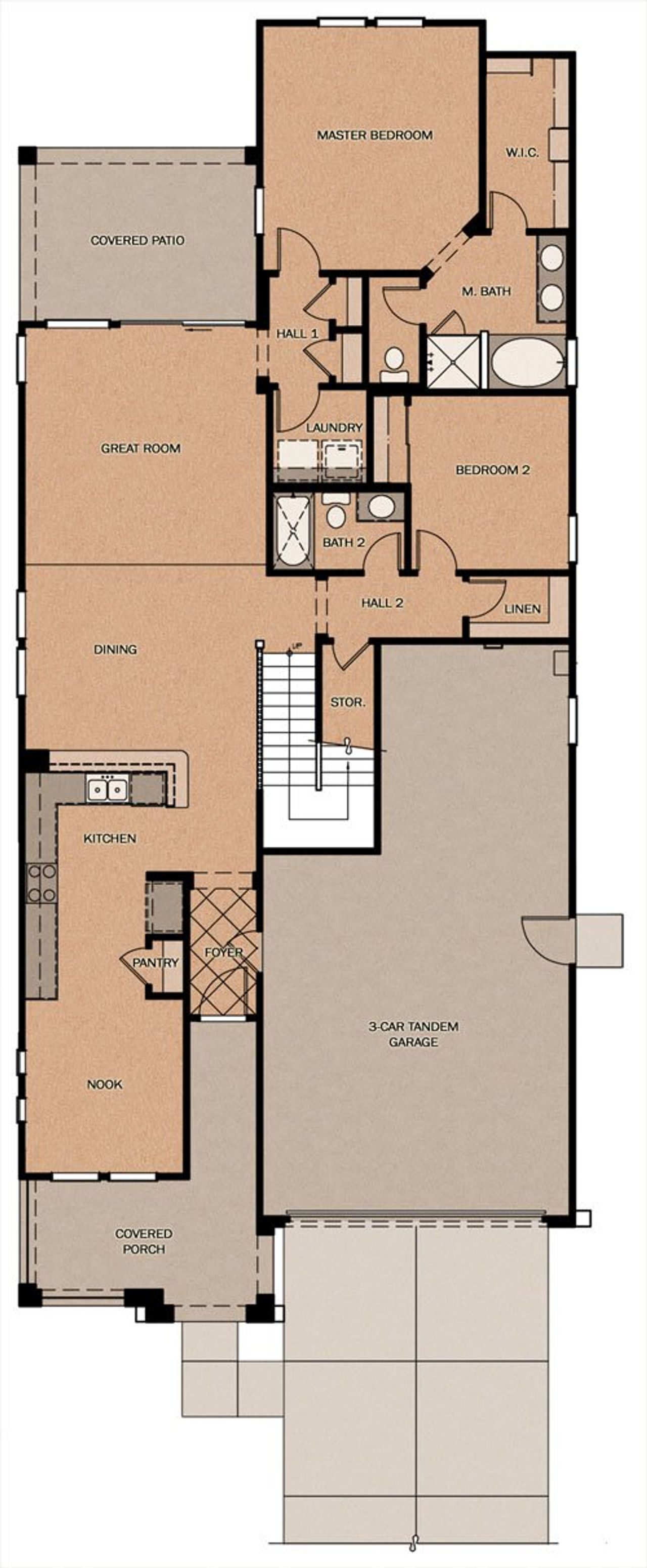 2D floor plan layout of this home in Meadows at Barney Farms, Queen Creek, AZ (Image 2). 2D floor plan layout of this home in Meadows at Barney Farms, Queen Creek, AZ (Image 2).