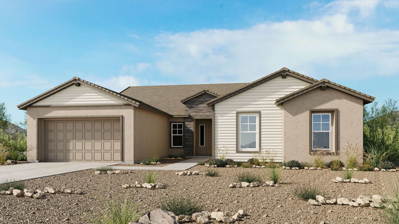 Representative exterior photo of a completed home built from the Palisade by Taylor Morrison in Borgata Summit, Queen Creek, AZ (Image 2).