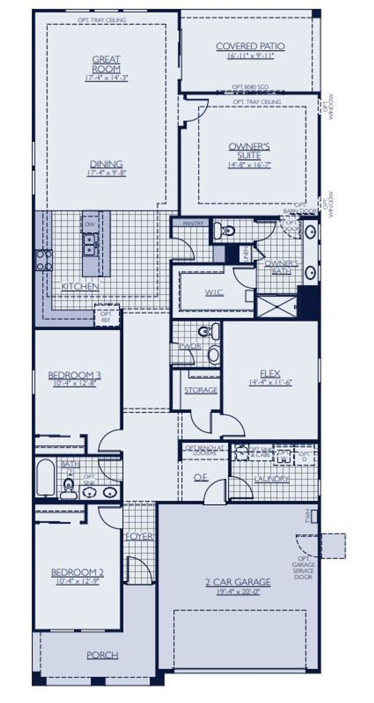 2D floor plan layout of this home in The Ridge at Sienna Hills, Buckeye, AZ (Image 2).