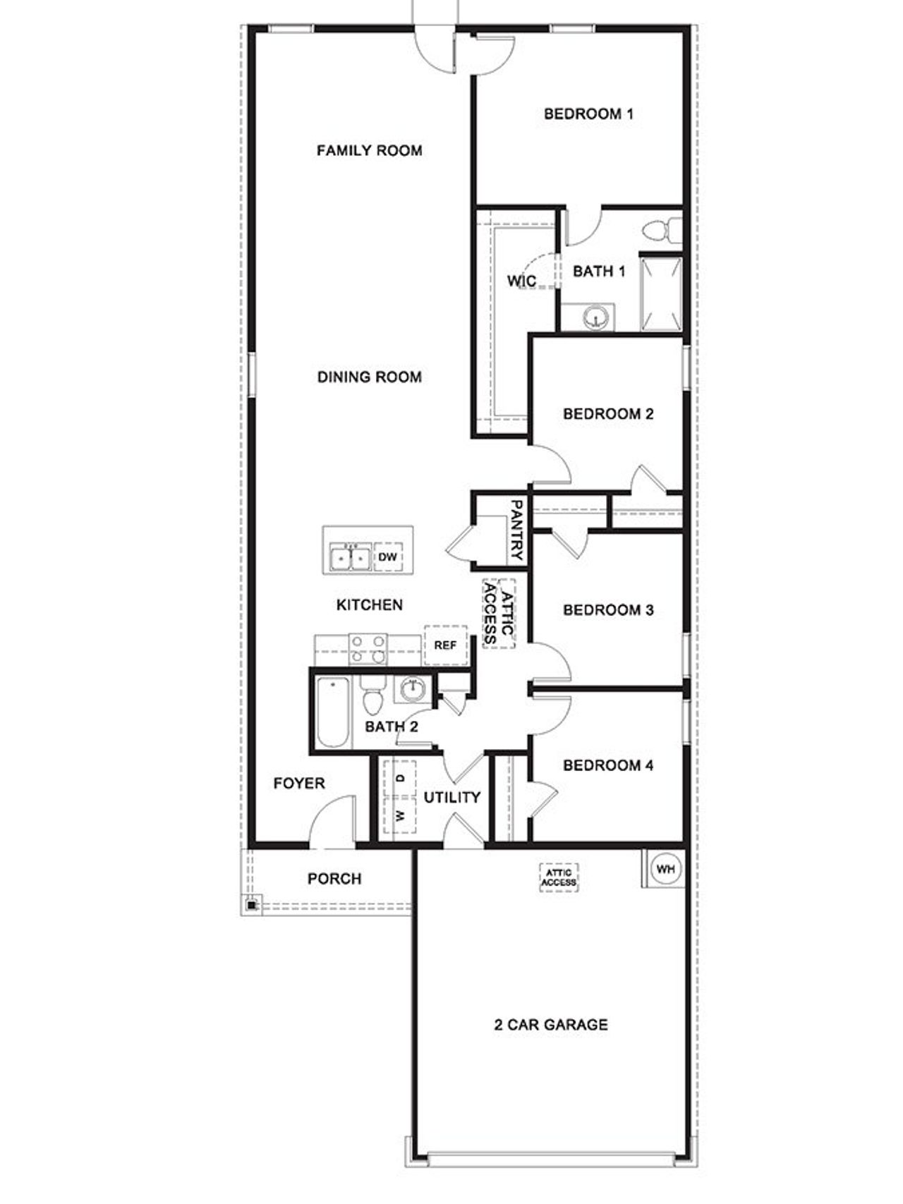 2D floor plan layout of this home in Maplewood Meadows, Talty, TX (Image 2).