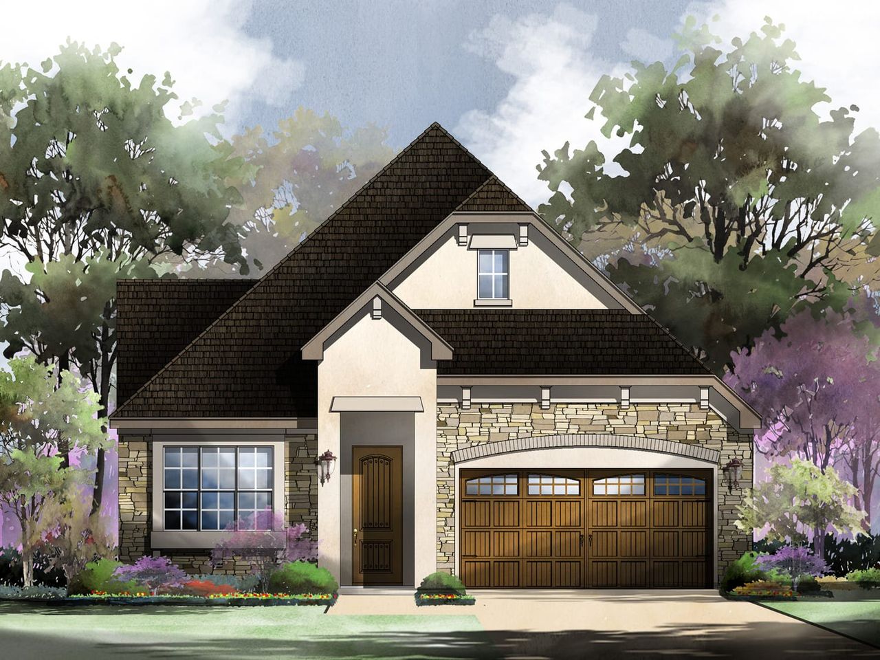 Representative exterior photo of a completed home built from the Napoli by Sitterle Homes in Willis Ranch, San Antonio, TX (Image 2). Representative exterior photo of a completed home built from the Napoli by Sitterle Homes in Willis Ranch, San Antonio, TX (Image 2).