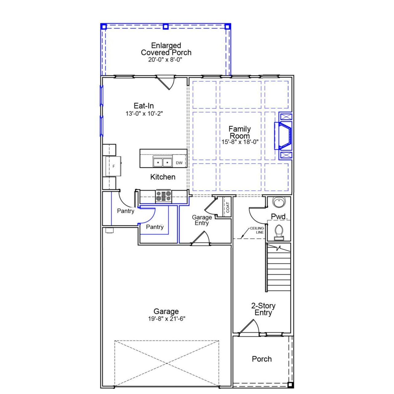 2D floor plan layout of this home in Lakeside Saluda, Greenville, SC (Image 2).