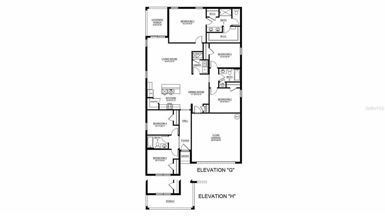 2D floor plan layout of this home in Abbott Park, Zephyrhills, FL (Image 2).