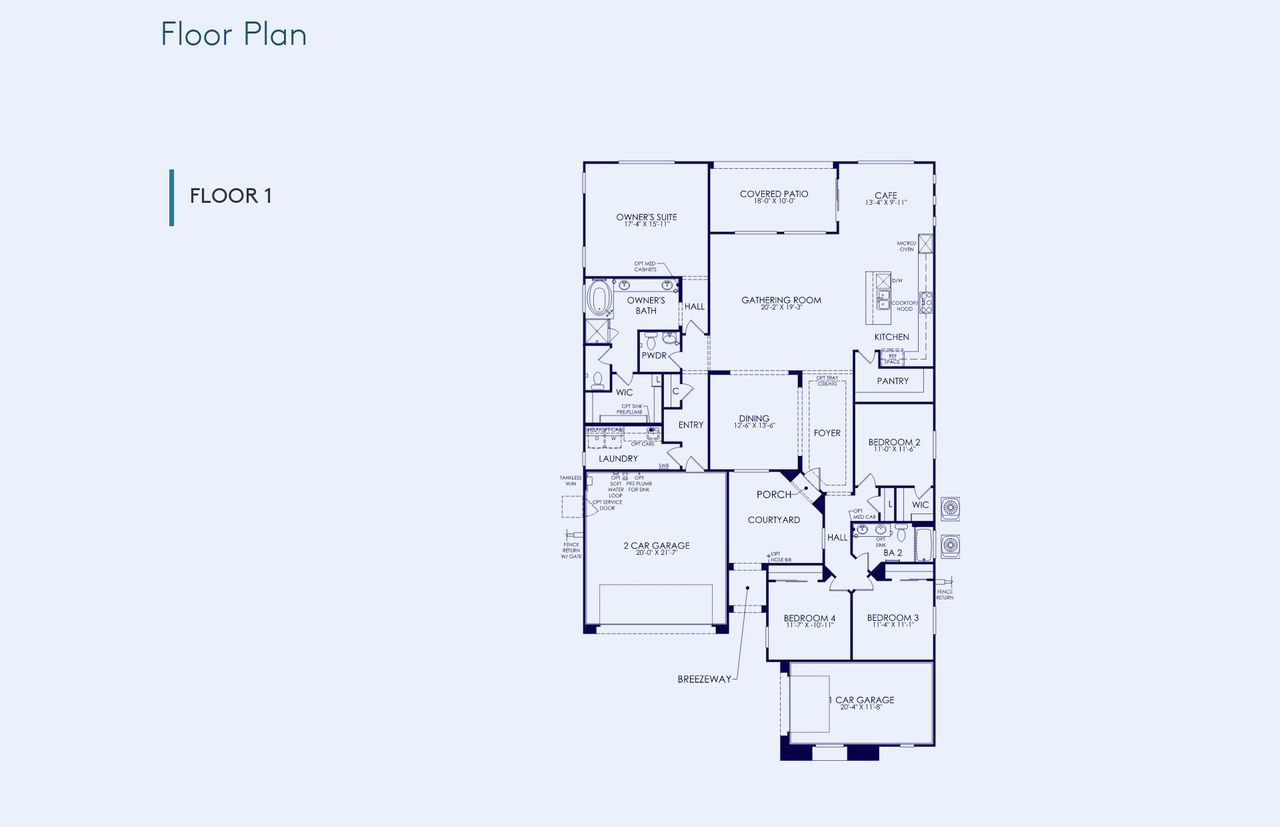 2D floor plan layout of this home in Legado West, Queen Creek, AZ (Image 2).