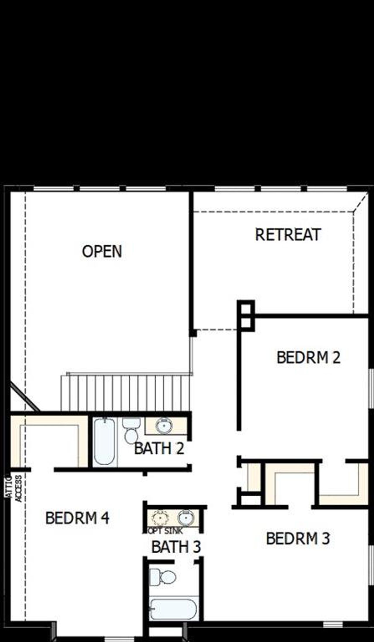 2D floor plan layout of this home in Myrtle Creek, Waxahachie, TX (Image 2).