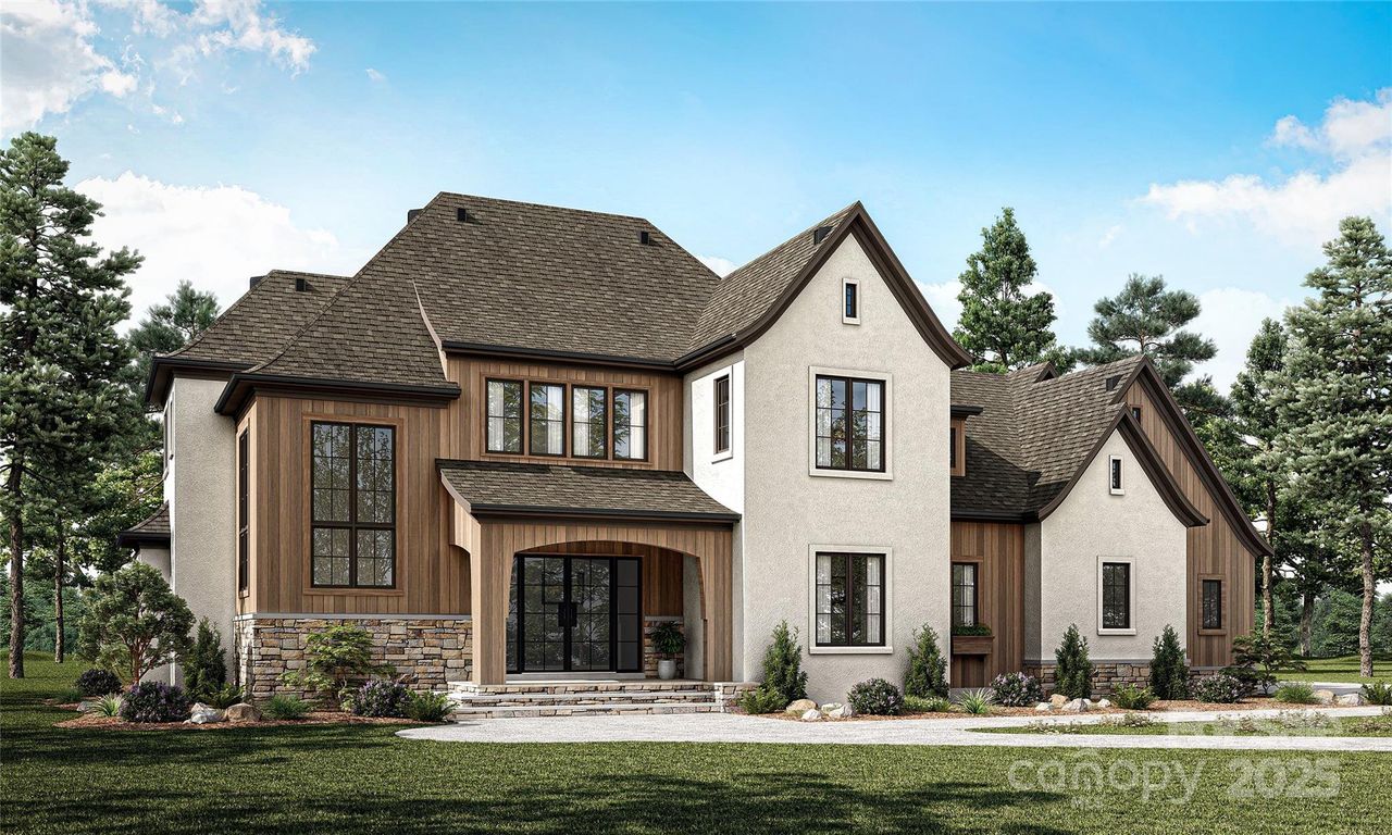 Front exterior of a new home in Cardinal Crest, Weddington, NC, highlighting curb appeal (Image 2).