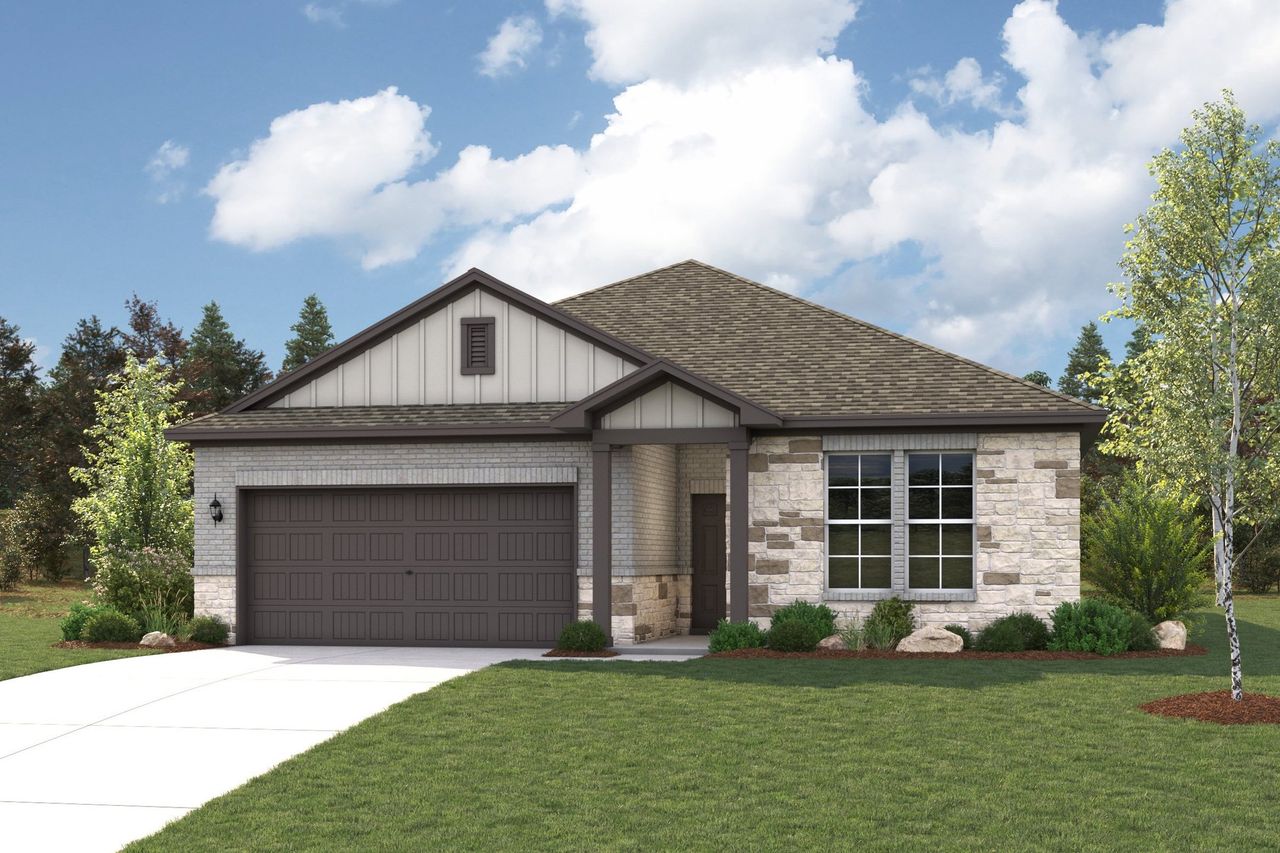 A house with a garage.