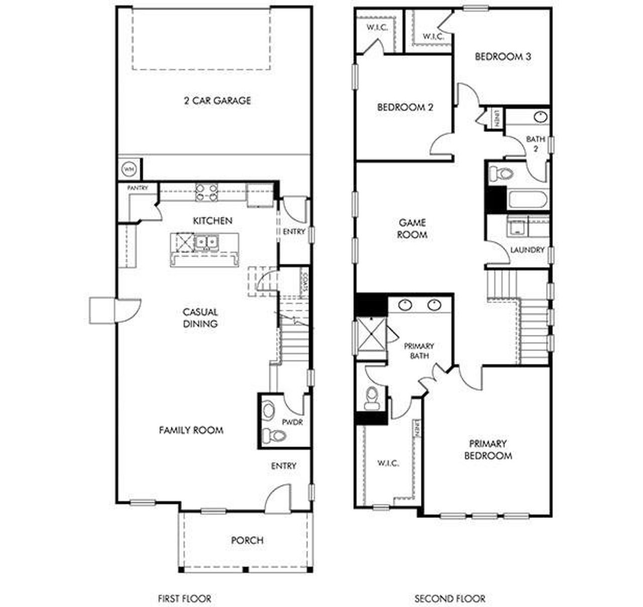 2D floor plan layout of this home in Oak Ridge Park, Corinth, TX (Image 2).
