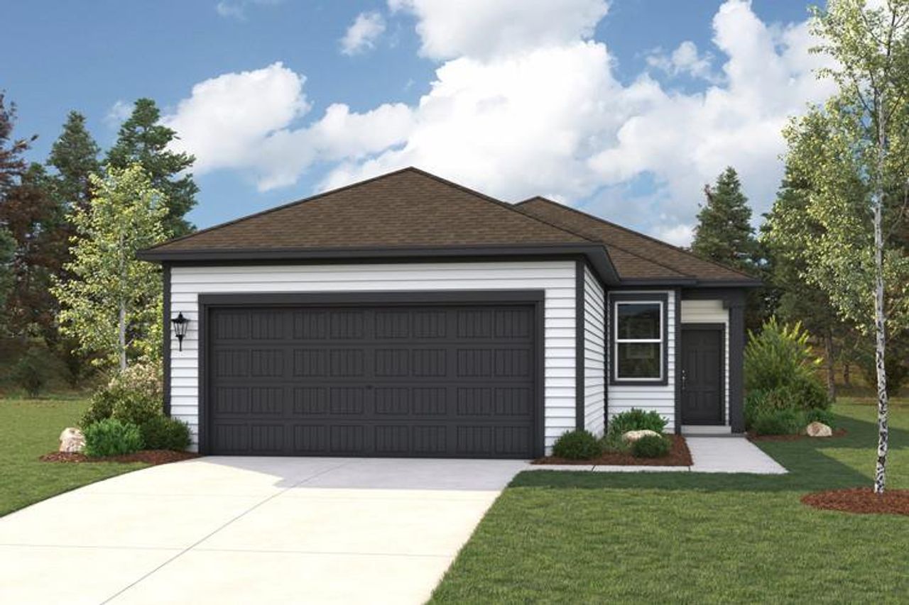 Front exterior of a new home in Cloverleaf, Austin, TX, highlighting curb appeal (Image 2). Front exterior of a new home in Cloverleaf, Austin, TX, highlighting curb appeal (Image 2).