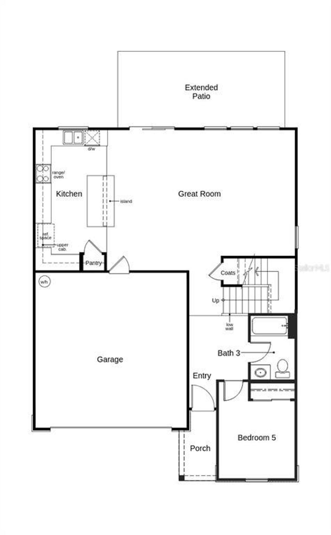 2D floor plan layout of this home in Whiteview Village, Palm Coast, FL (Image 2).