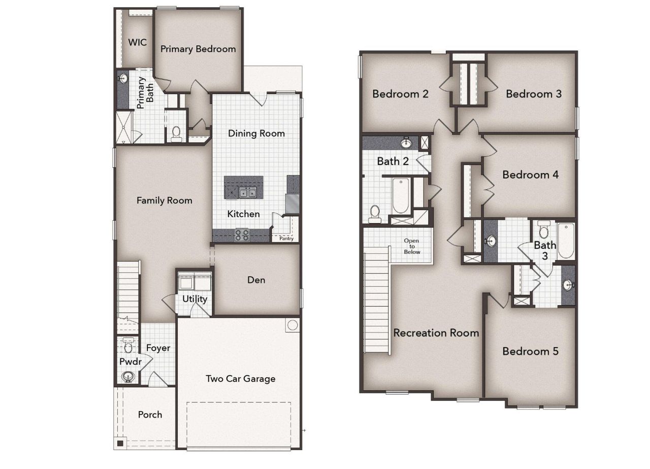 2D floor plan layout of this home in Edgebrooke, Pflugerville, TX (Image 2).