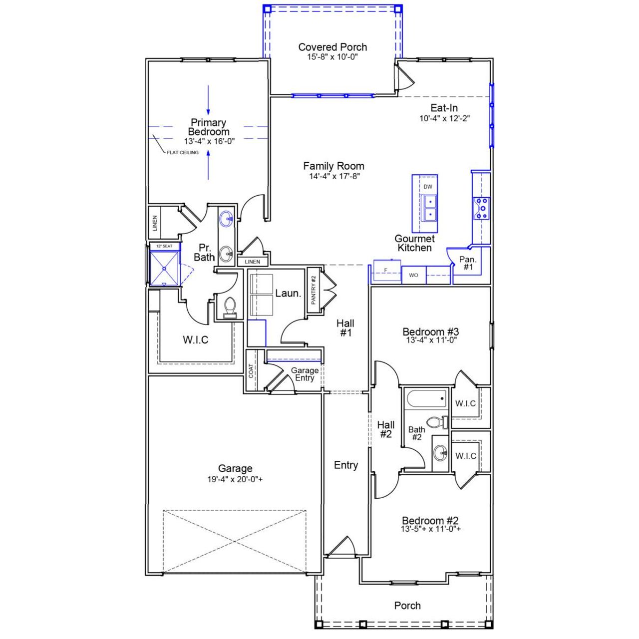 2D floor plan layout of this home in Cornerstone, Anderson, SC (Image 2). 2D floor plan layout of this home in Cornerstone, Anderson, SC (Image 2).