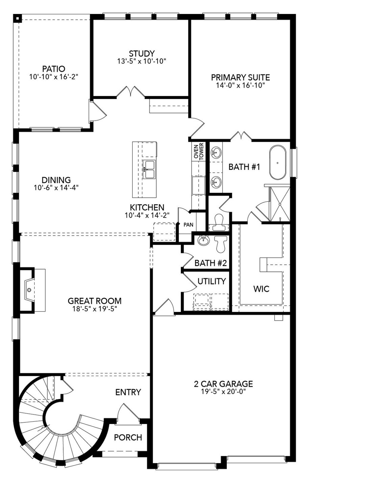 2D floor plan layout of this home in Cambridge Manor, North Richland Hills, TX (Image 2).