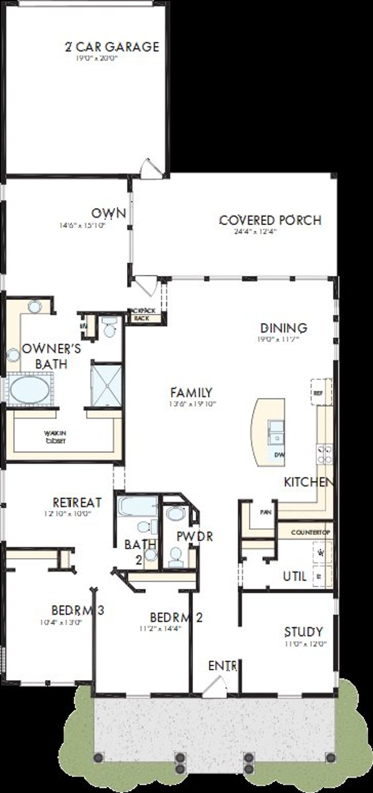 2D floor plan layout of this home in Bridgeland Central: Emerald Heights - Enclave Row Collection, Cypress, TX (Image 2). 2D floor plan layout of this home in Bridgeland Central: Emerald Heights - Enclave Row Collection, Cypress, TX (Image 2).
