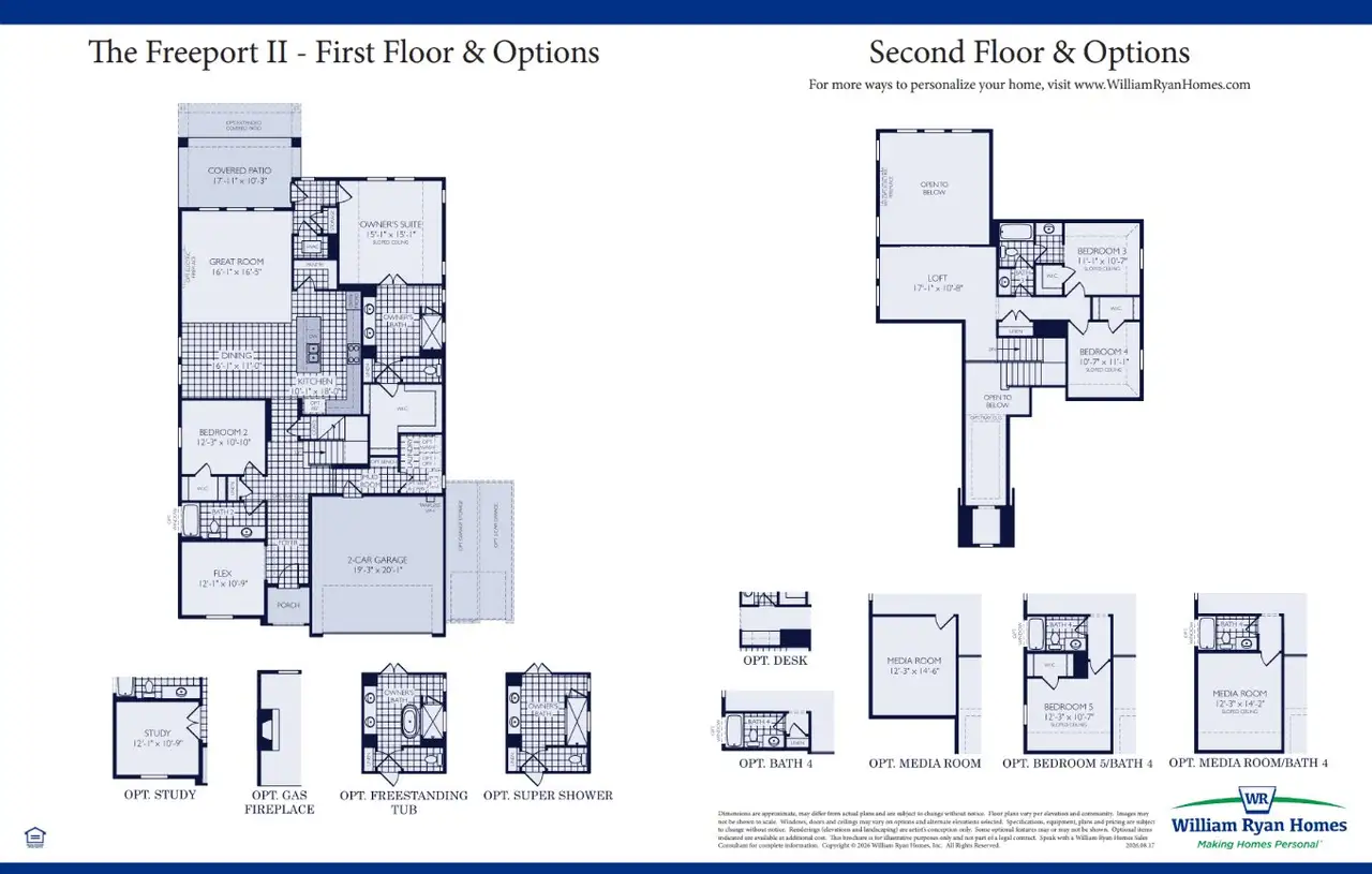 2D floor plan layout of this home in Lily Creek at Sutton Fields, Aubrey, TX (Image 2).