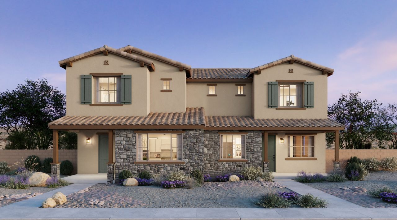 Representative exterior photo of a completed home built from the 3 by Risewell Homes in Bella Storia, Gilbert, AZ (Image 2).