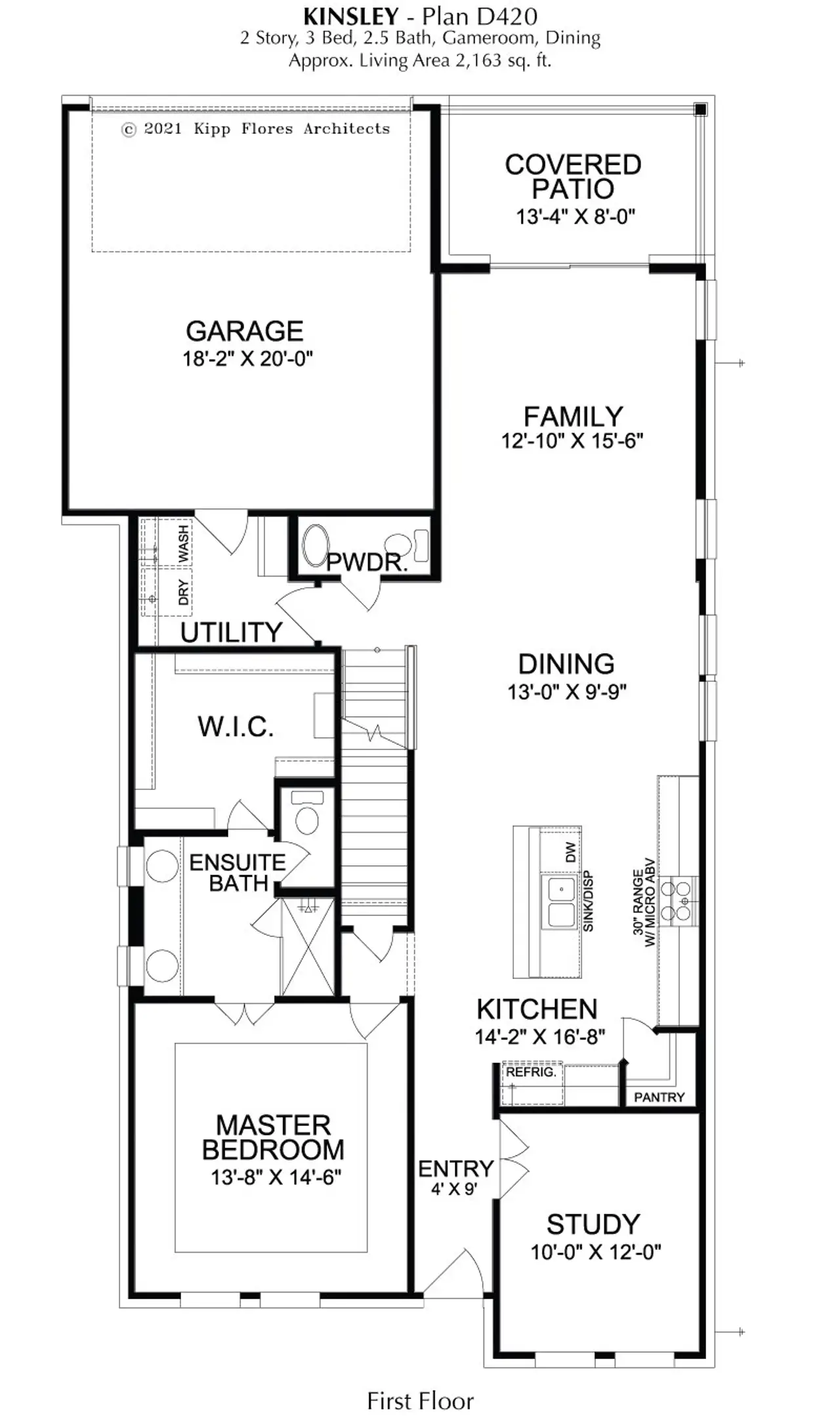 2D floor plan layout of this home in Dominion at Brookhollow, Prosper, TX (Image 2).