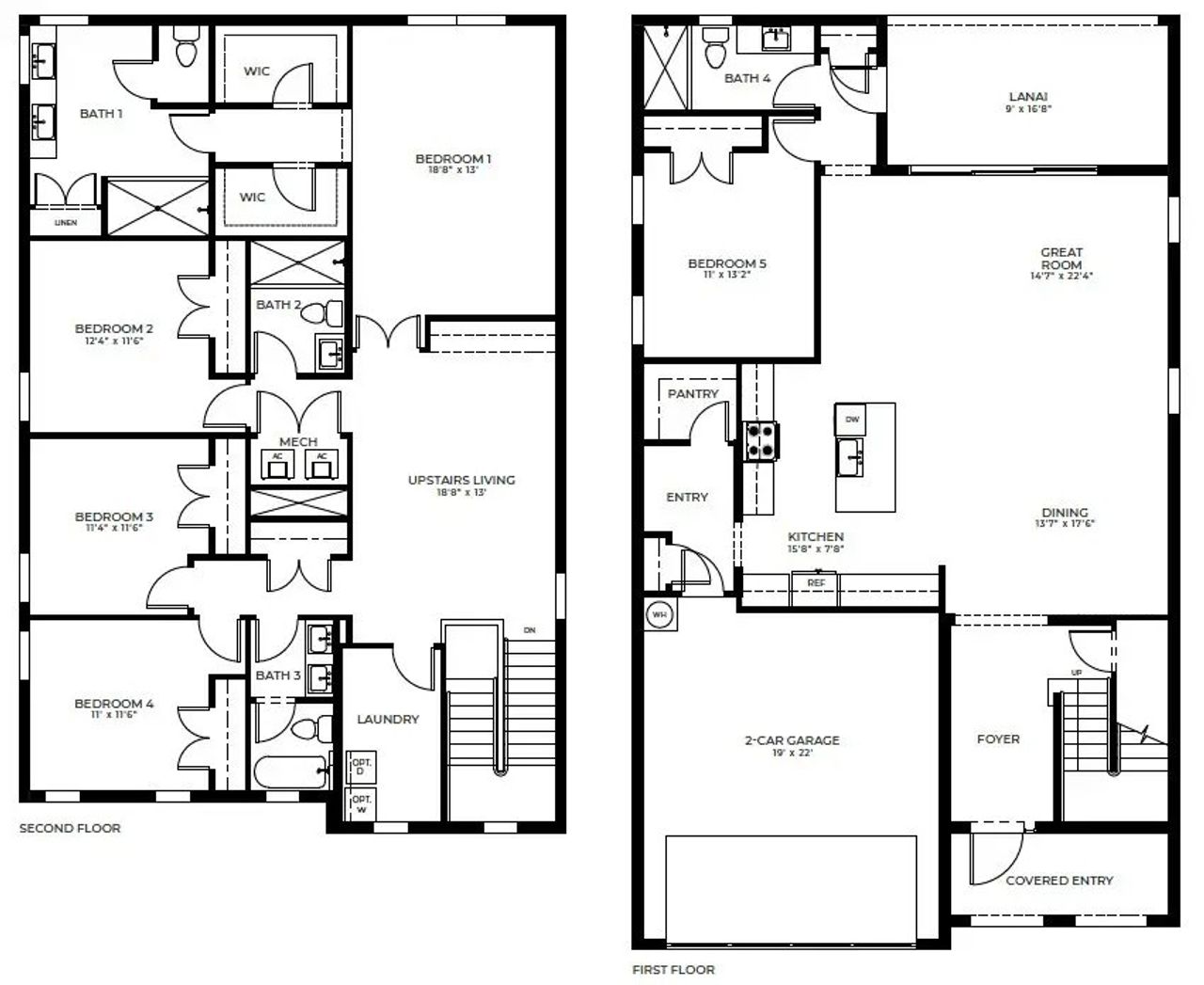 2D floor plan layout of this home in Vineyards, Davie, FL (Image 2).