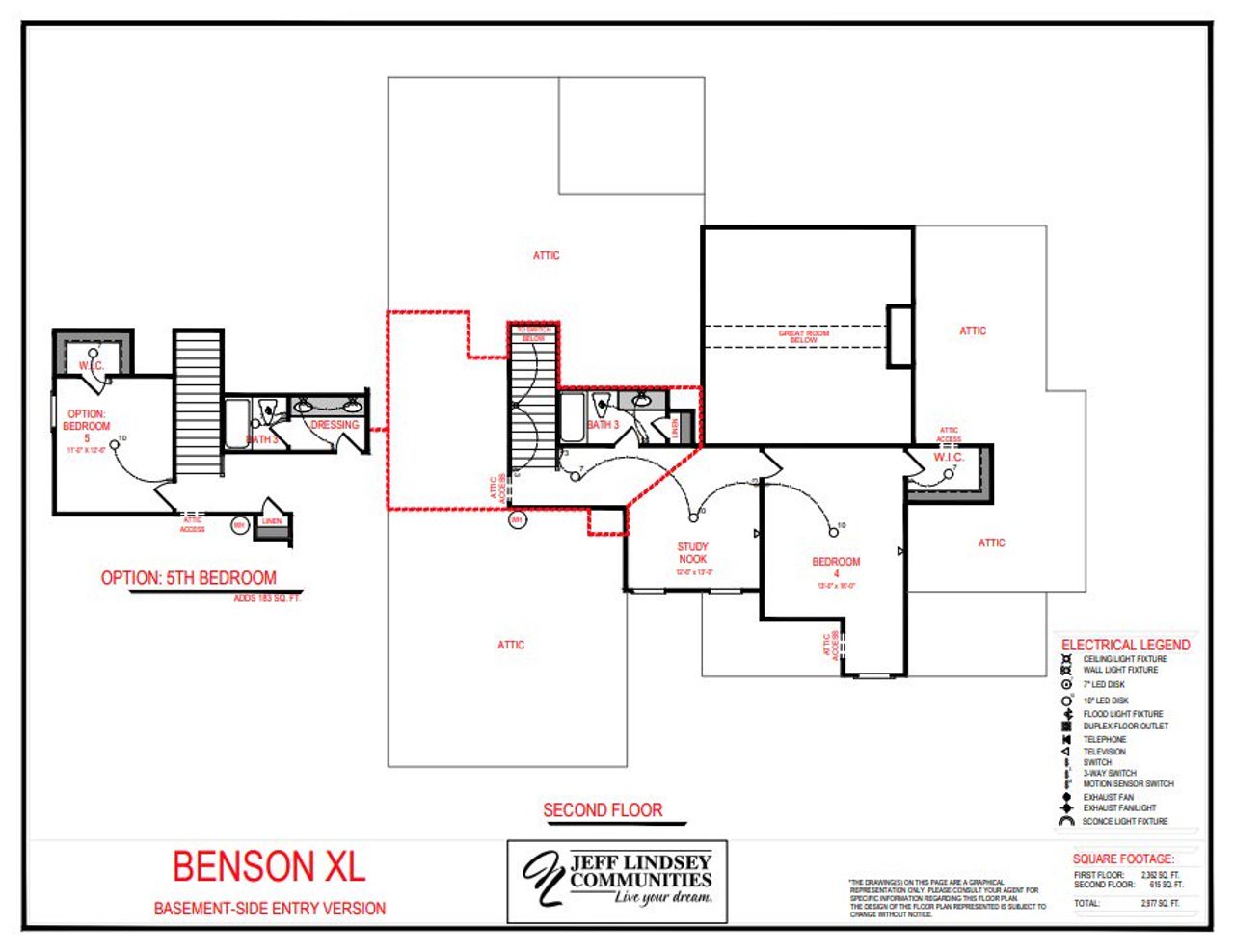 2D floor plan layout for the Benson A XL by Jeff Lindsey Communities in Lamar Farms, Newnan, GA (Image 2).