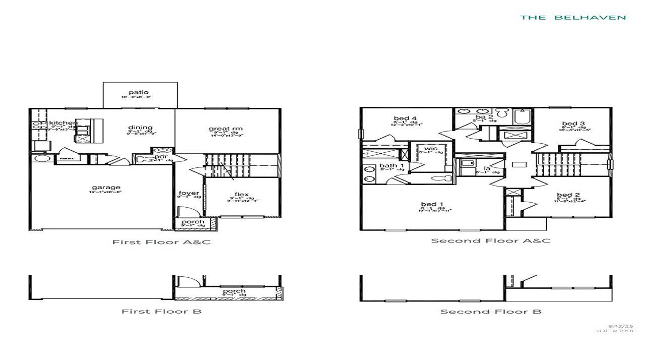 2D floor plan layout for the Belhaven by D.R. Horton in Havenwood, North Charleston, SC (Image 2). 2D floor plan layout for the Belhaven by D.R. Horton in Havenwood, North Charleston, SC (Image 2).
