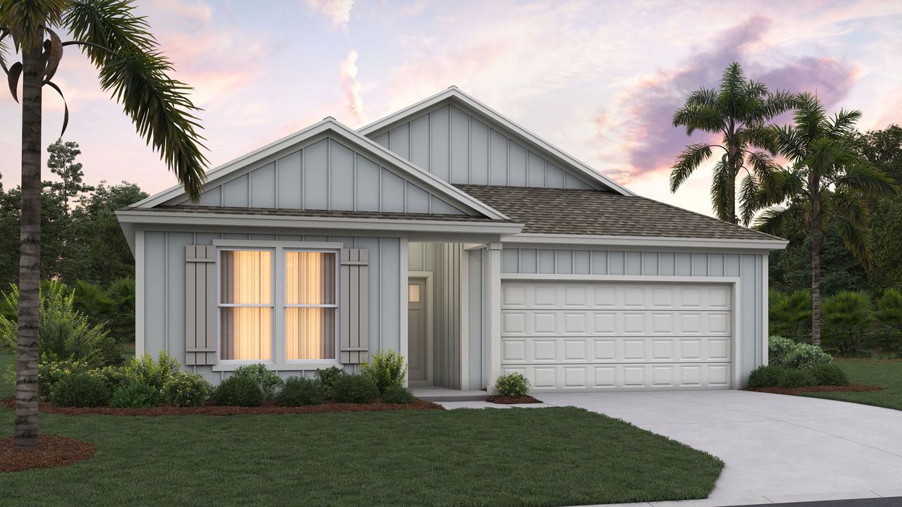 Representative exterior photo of a completed home built from the Riverside by D.R. Horton in Bridle Creek, Jacksonville, FL (Image 2).