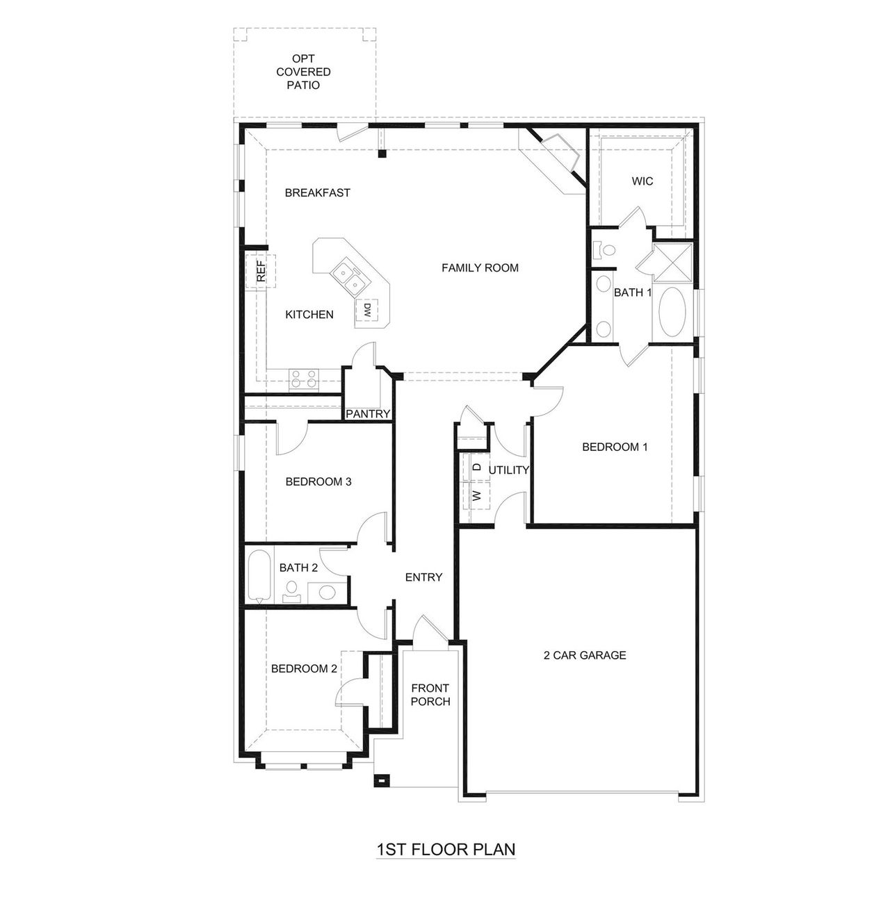 2D floor plan layout of this home in The Woods at Lindsey Place, Anna, TX (Image 2).