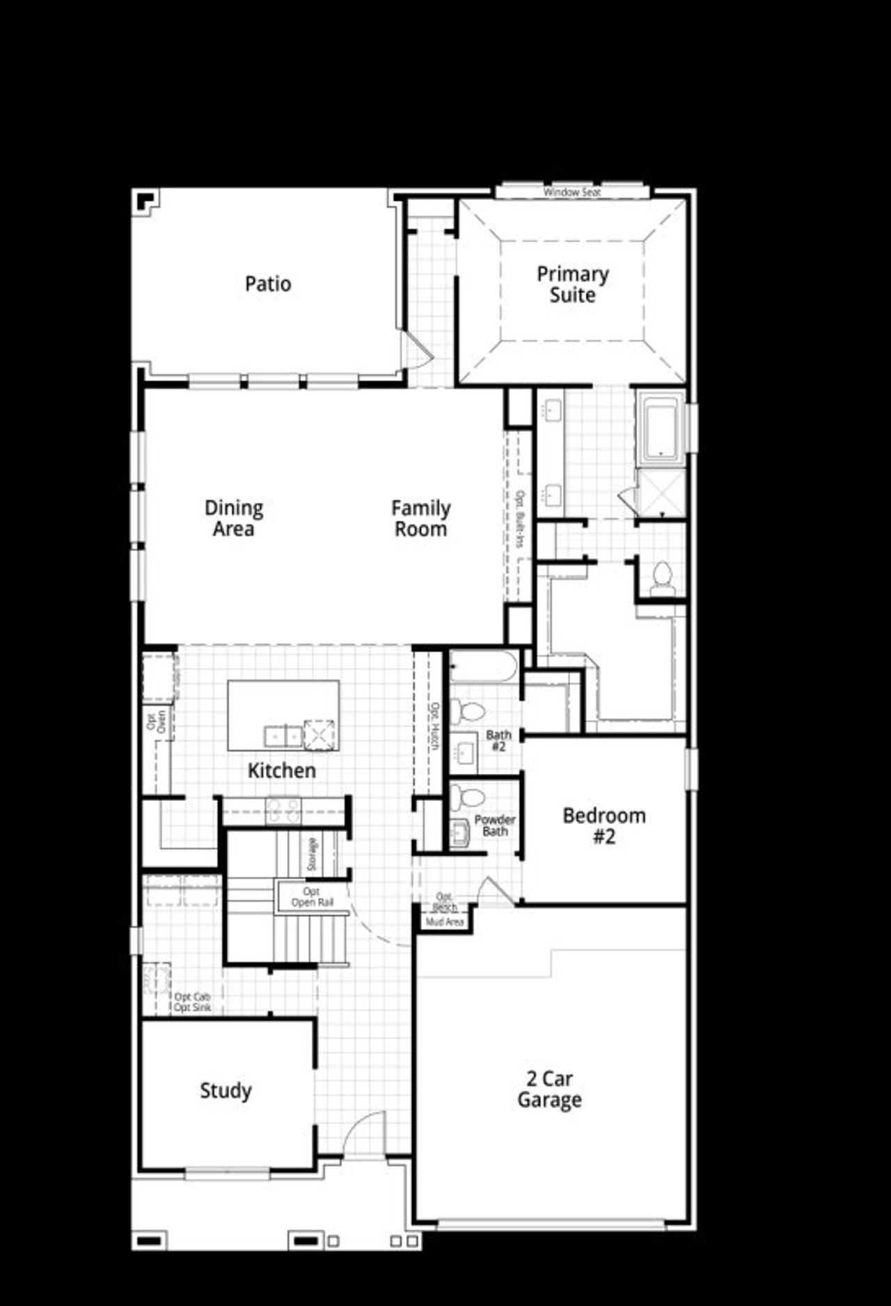 2D floor plan layout of this home in Pecan Square: 50ft. lots, Northlake, TX (Image 2).