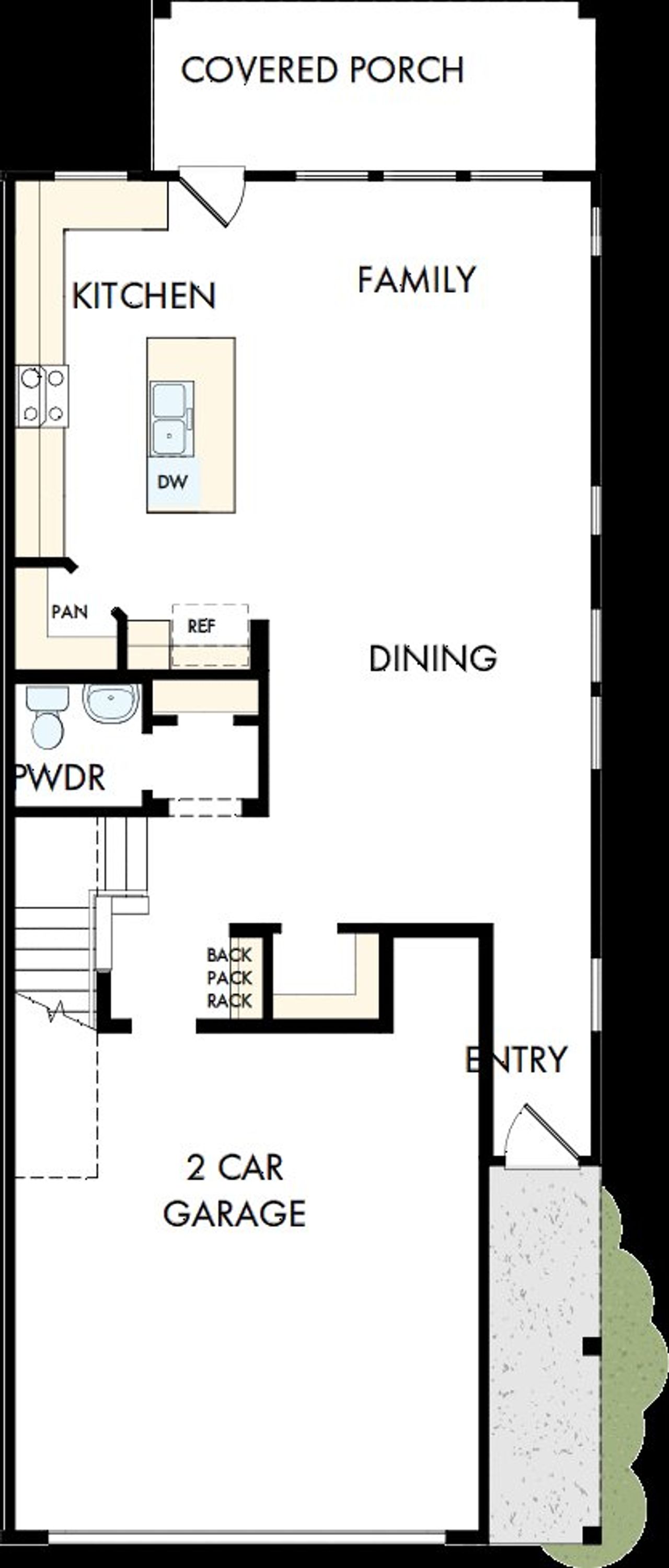 2D floor plan layout of this home in Westview Towns, Waxhaw, NC (Image 2).