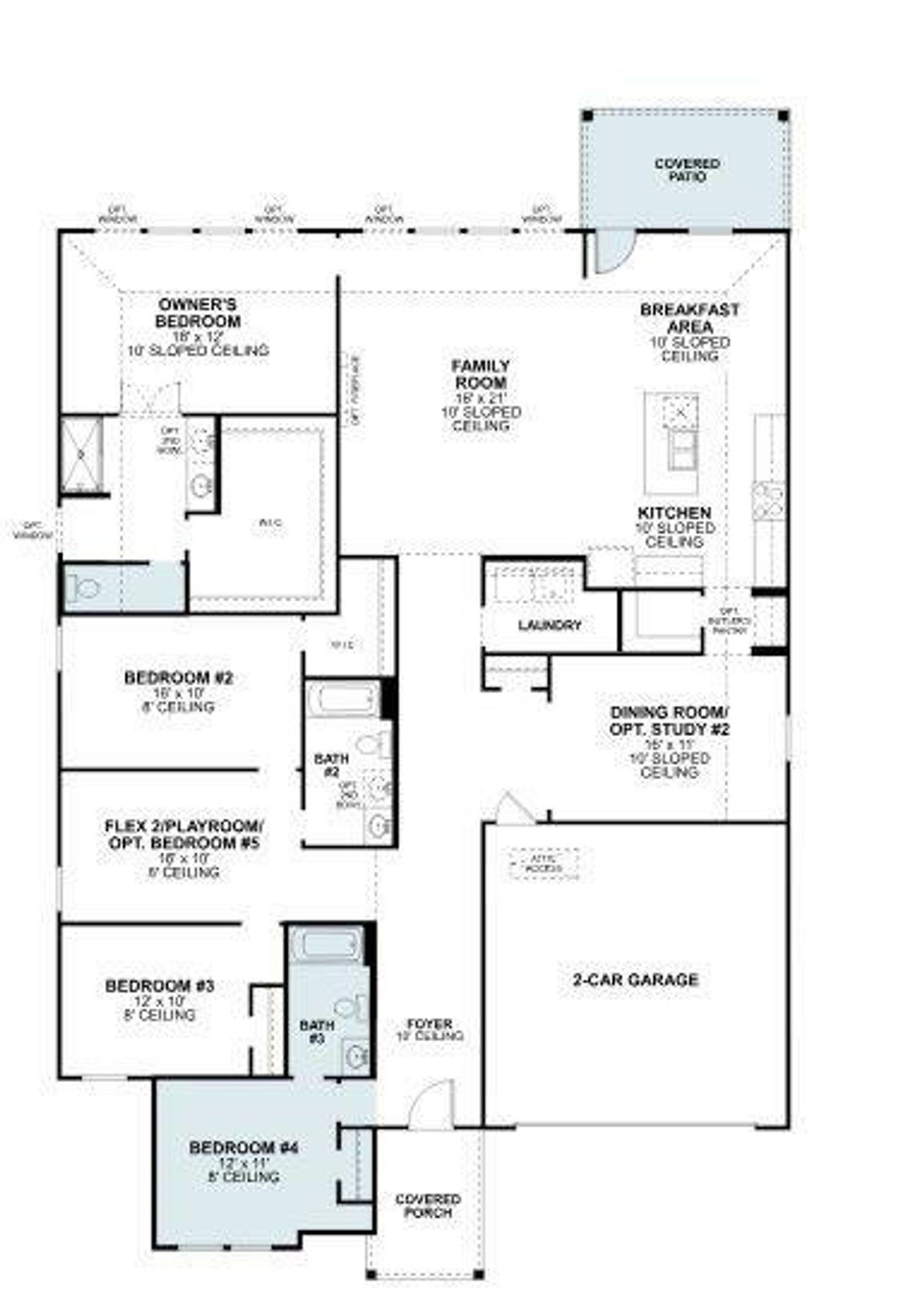 2D floor plan layout of this home in Kings Way, Denton, TX (Image 2).