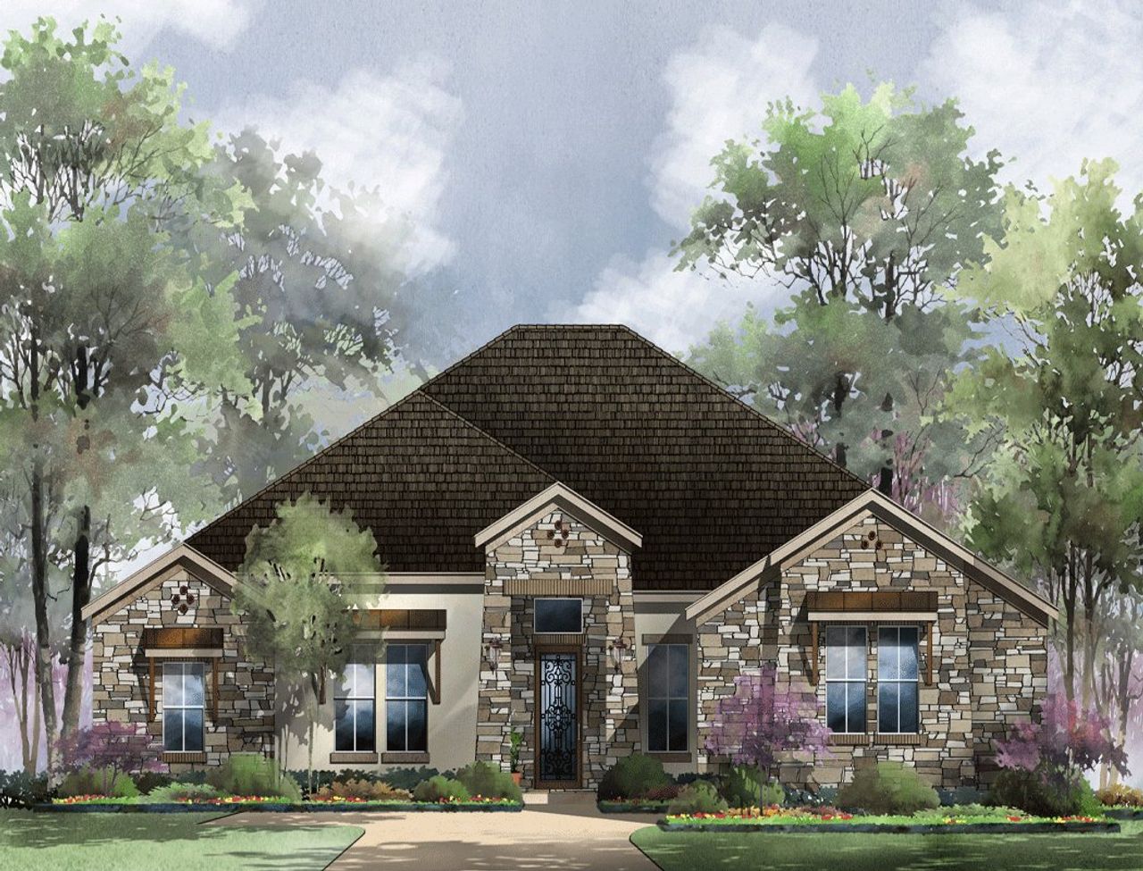 Calais Floor Plan in Stewarts Forest, Conroe | Sitterle Homes Elevation C