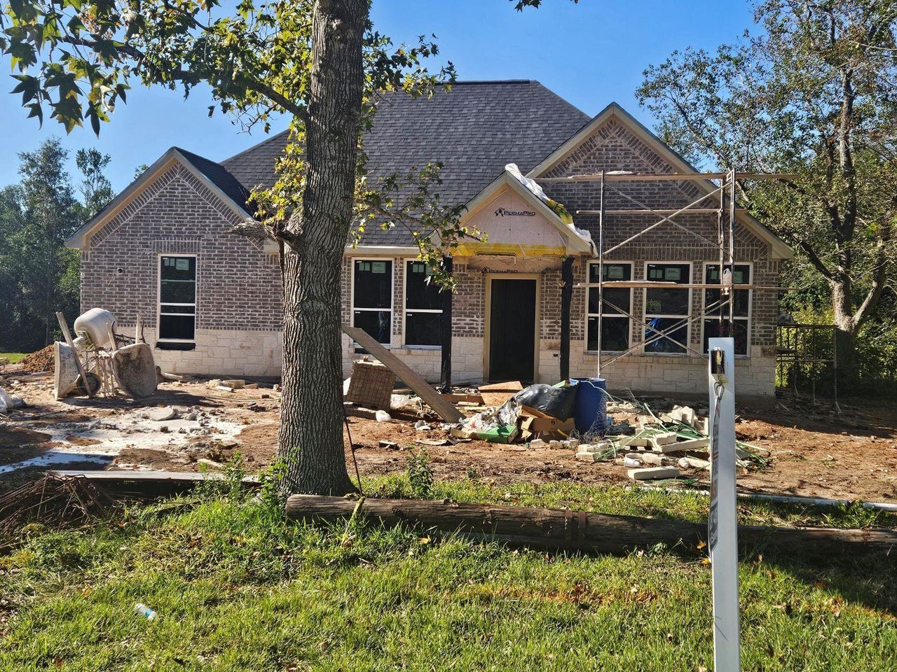 In-progress construction of a new home in , Damon, TX (Image 2).