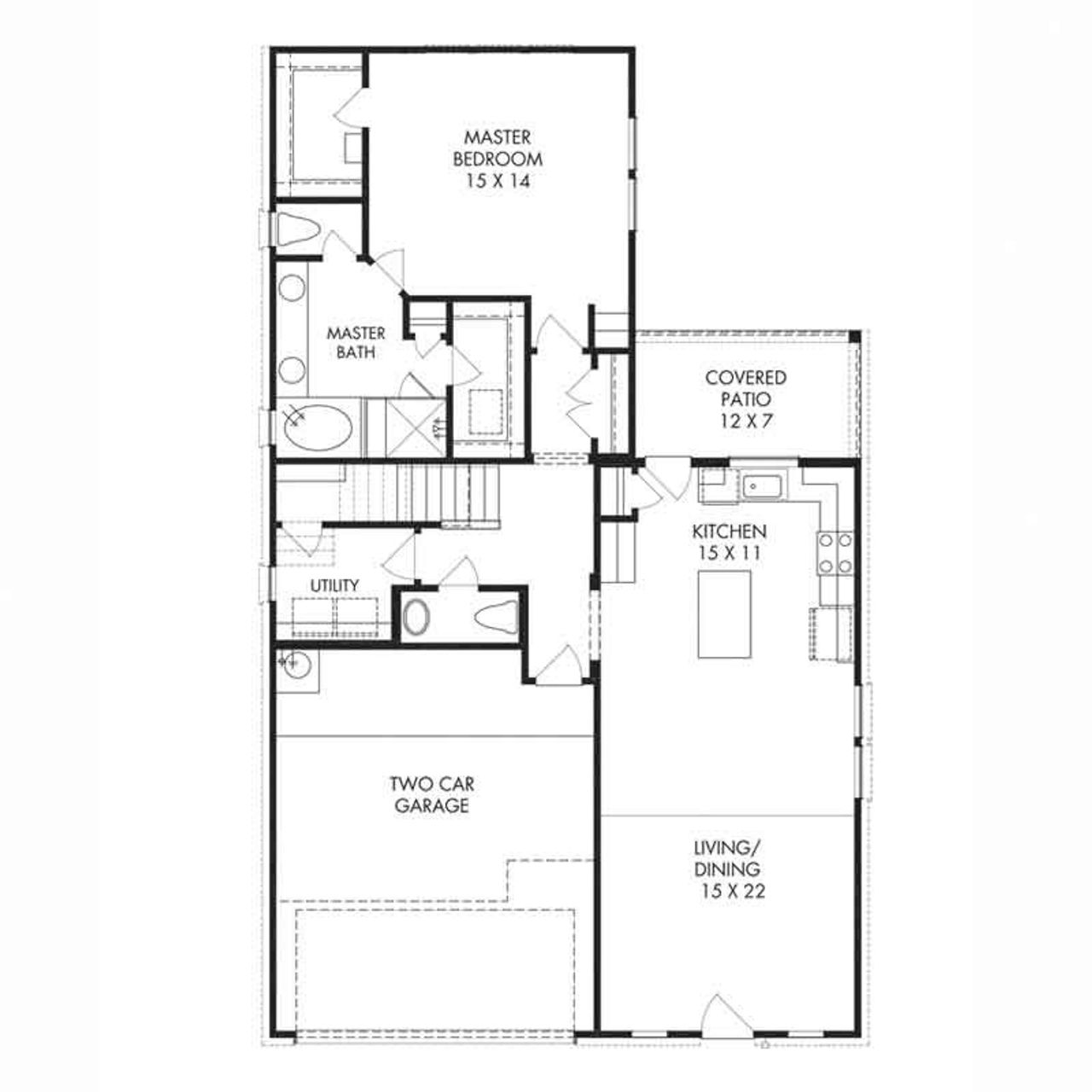 2D floor plan layout for the Kingston by Century Communities in Fulshear Lakes, Fulshear, TX (Image 2).