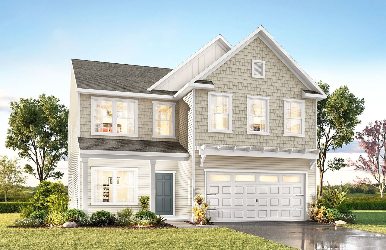 Representative exterior photo of a completed home built from the Hope P by True Homes in Homecoming, Ravenel, SC (Image 2). Representative exterior photo of a completed home built from the Hope P by True Homes in Homecoming, Ravenel, SC (Image 2).