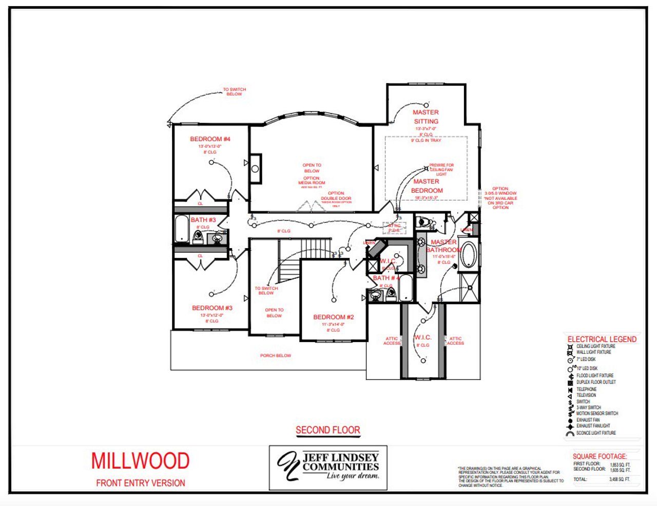 2D floor plan layout for the Millwood A by Jeff Lindsey Communities in Belle Hall, Newnan, GA (Image 2). 2D floor plan layout for the Millwood A by Jeff Lindsey Communities in Belle Hall, Newnan, GA (Image 2).