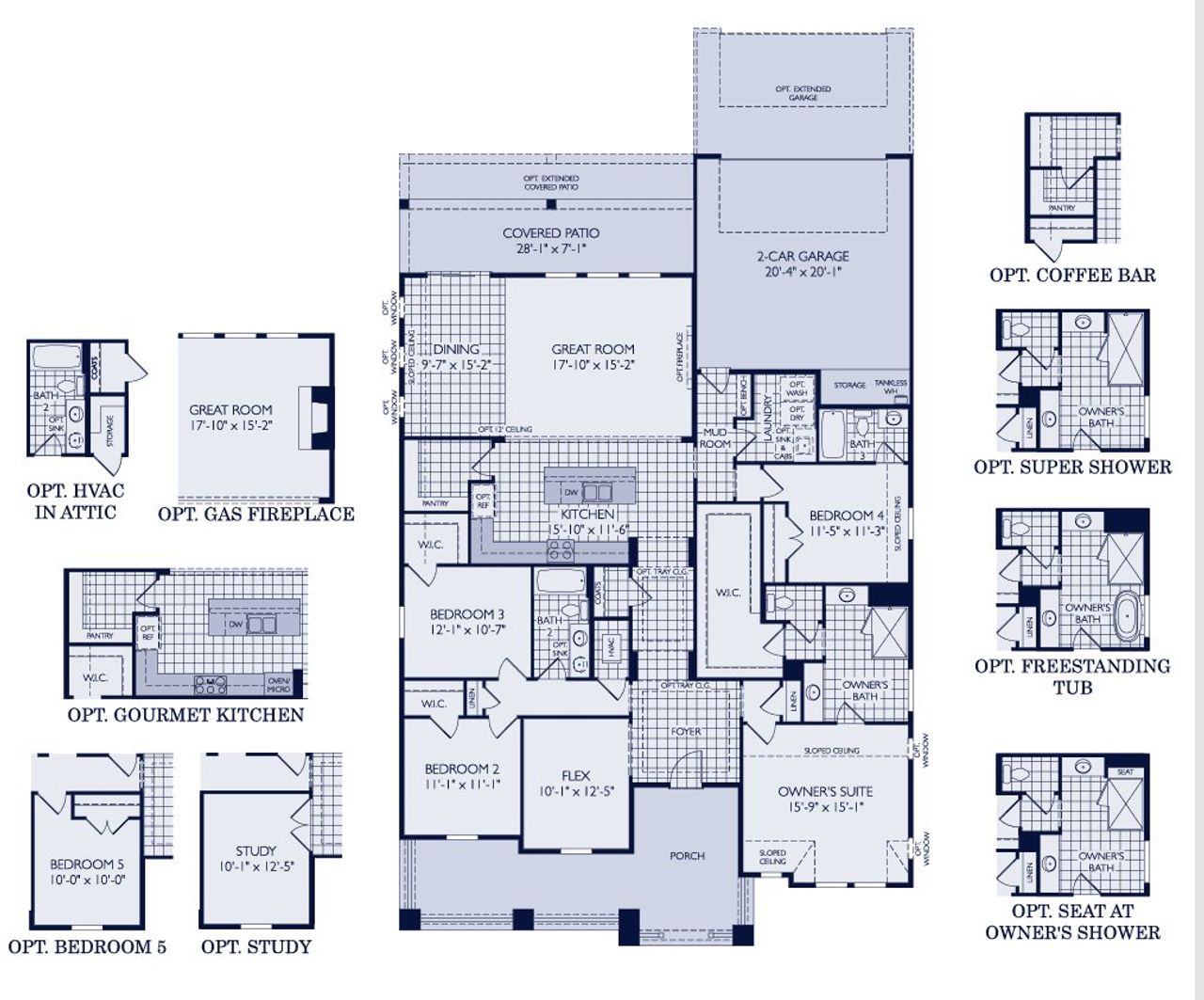 2D floor plan layout of this home in MidTowne, Midlothian, TX (Image 2).