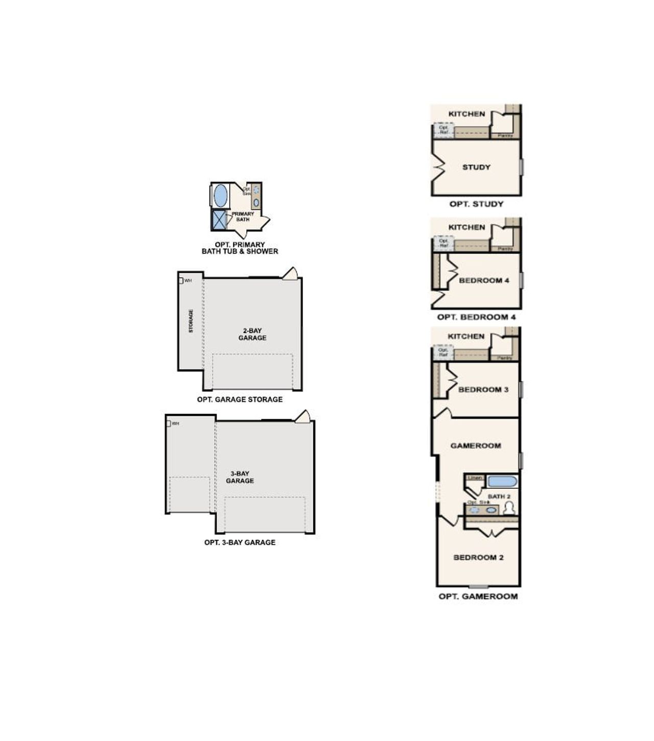 2D floor plan layout for the Davis by Century Communities in Lago Mar 40' at Lago Mar, Texas City, TX (Image 2).