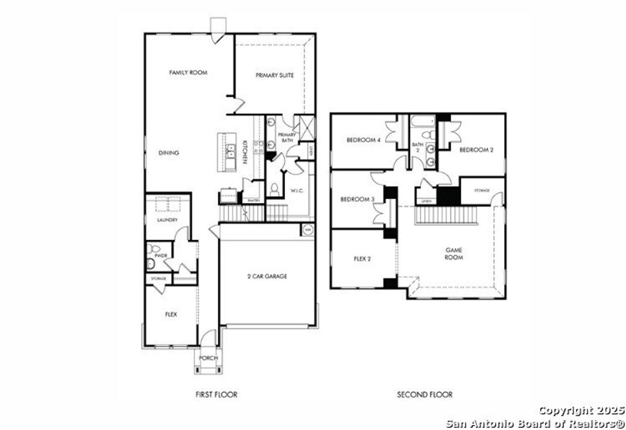 2D floor plan layout of this home in Estancia Ranch - Premier Series, San Antonio, TX (Image 2).