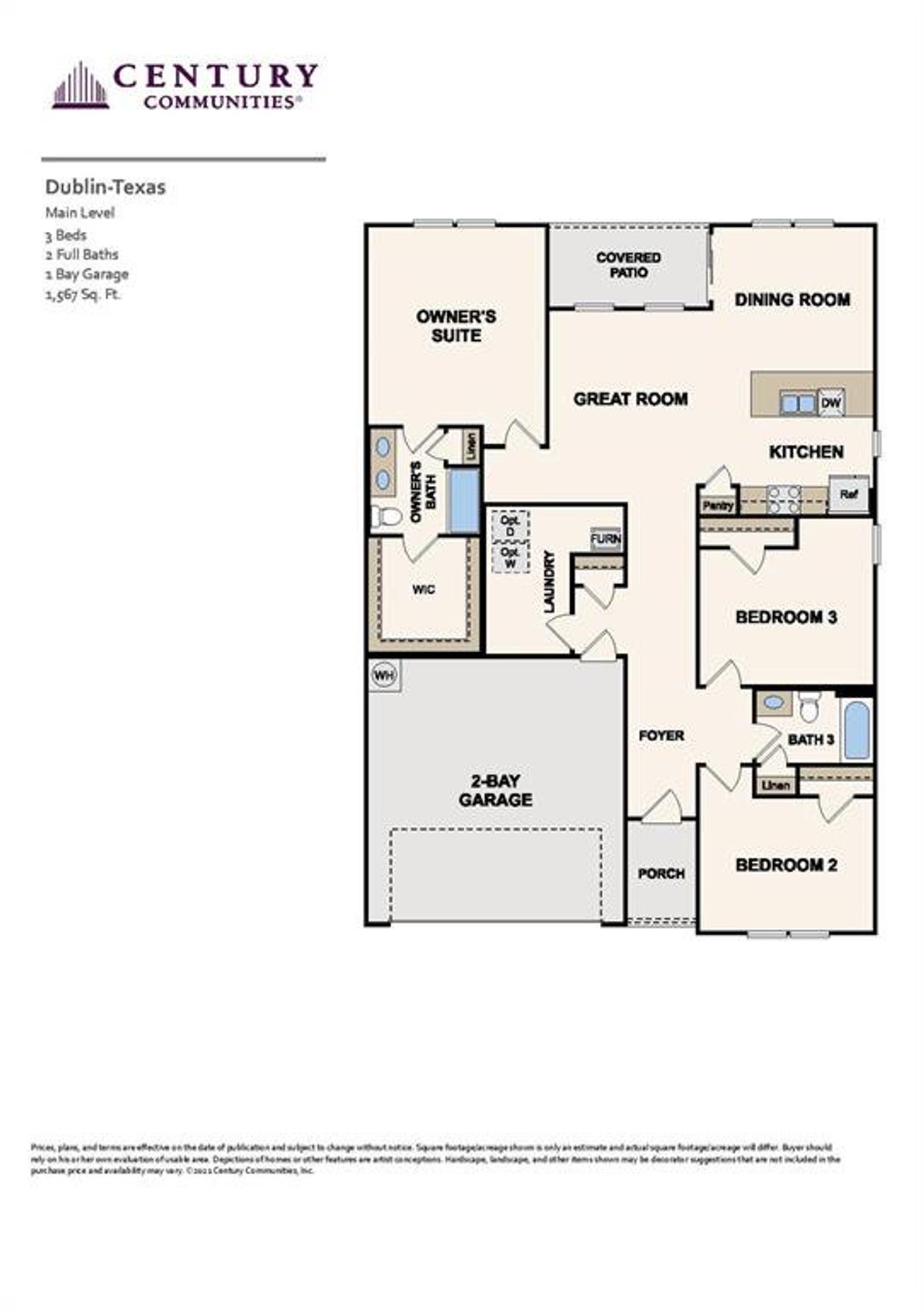 2D floor plan layout of this home in Boardwalk Estates, Springtown, TX (Image 2). 2D floor plan layout of this home in Boardwalk Estates, Springtown, TX (Image 2).