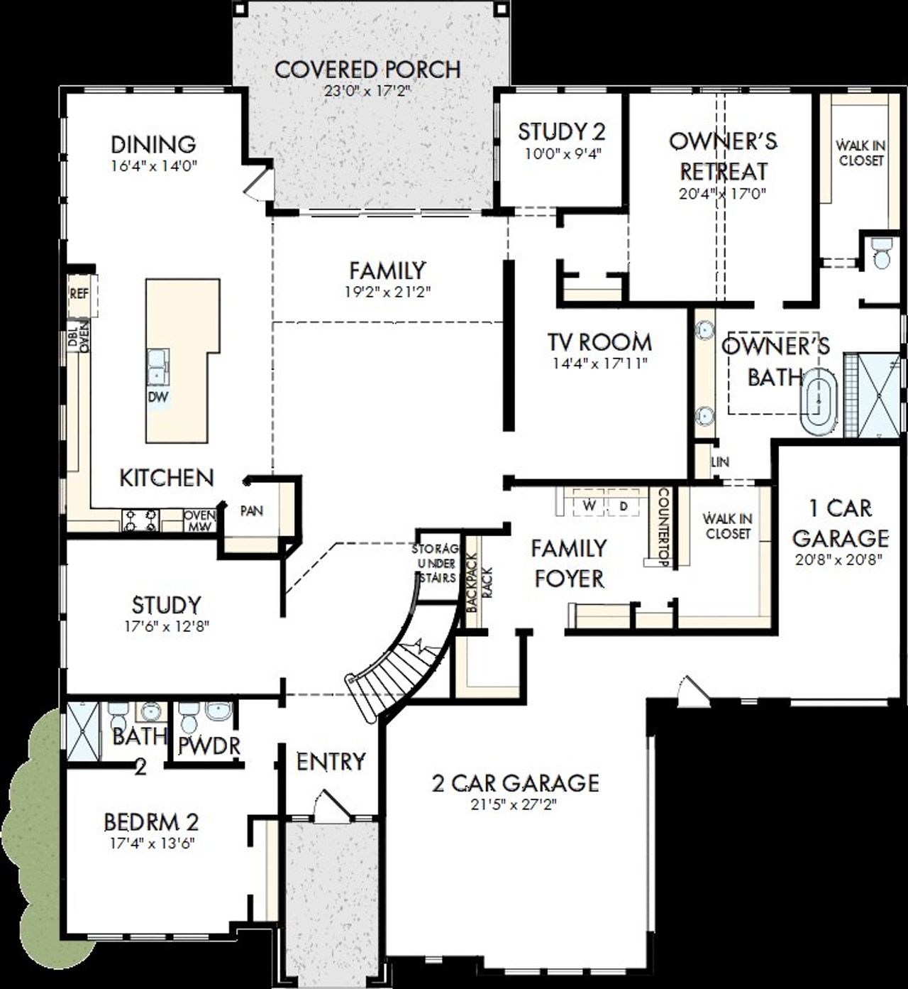 2D floor plan layout of this home in Northshore at Lakewood Village - Estate Series, Lakewood Village, TX (Image 2). 2D floor plan layout of this home in Northshore at Lakewood Village - Estate Series, Lakewood Village, TX (Image 2).