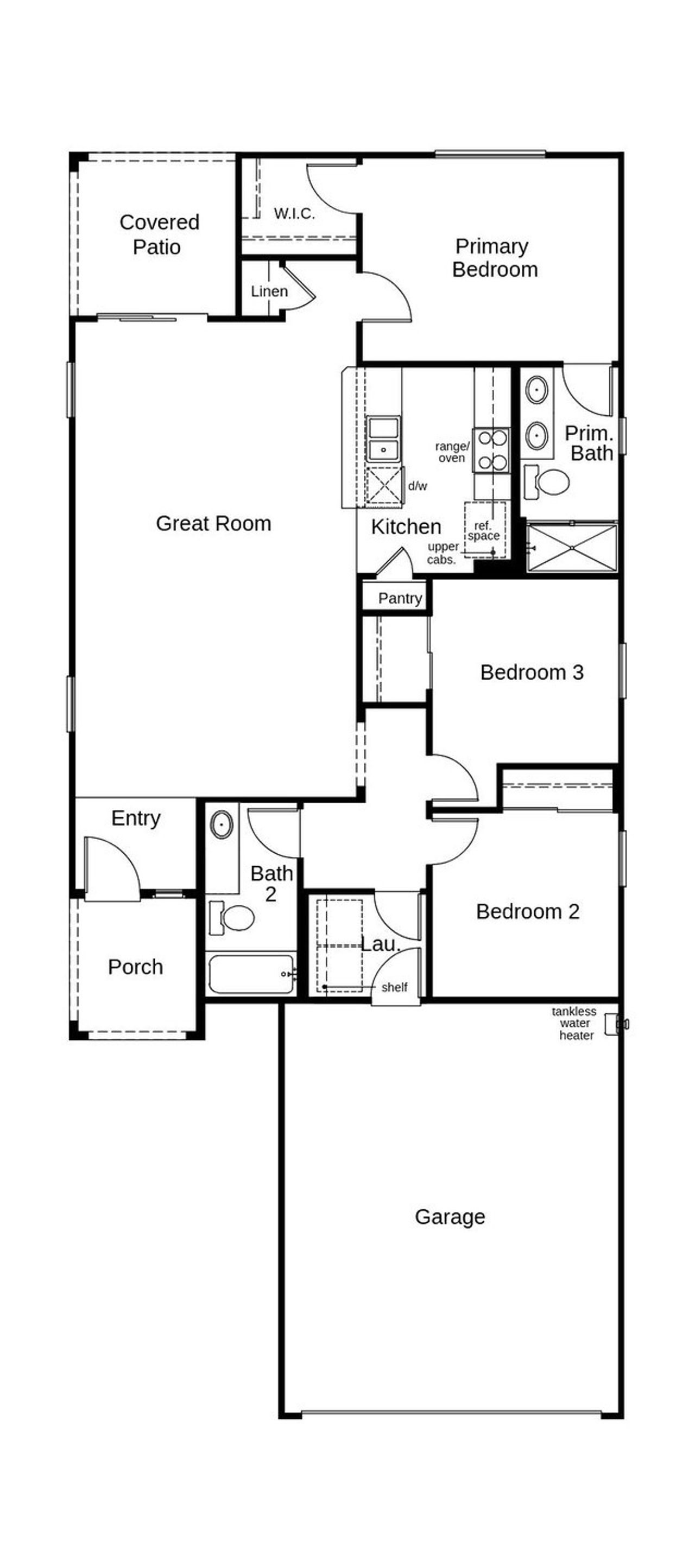 2D floor plan layout of this home in Mandarina Reserve, Marana, AZ (Image 2). 2D floor plan layout of this home in Mandarina Reserve, Marana, AZ (Image 2).