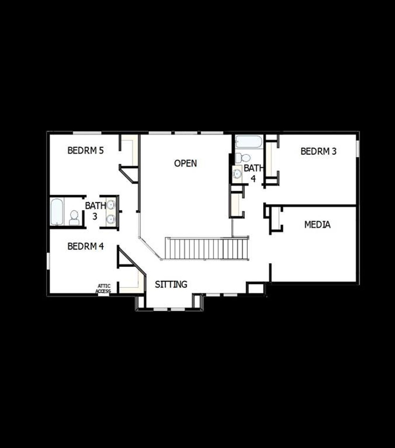 2D floor plan layout of this home in Pecan Square - Estates, Northlake, TX (Image 2). 2D floor plan layout of this home in Pecan Square - Estates, Northlake, TX (Image 2).