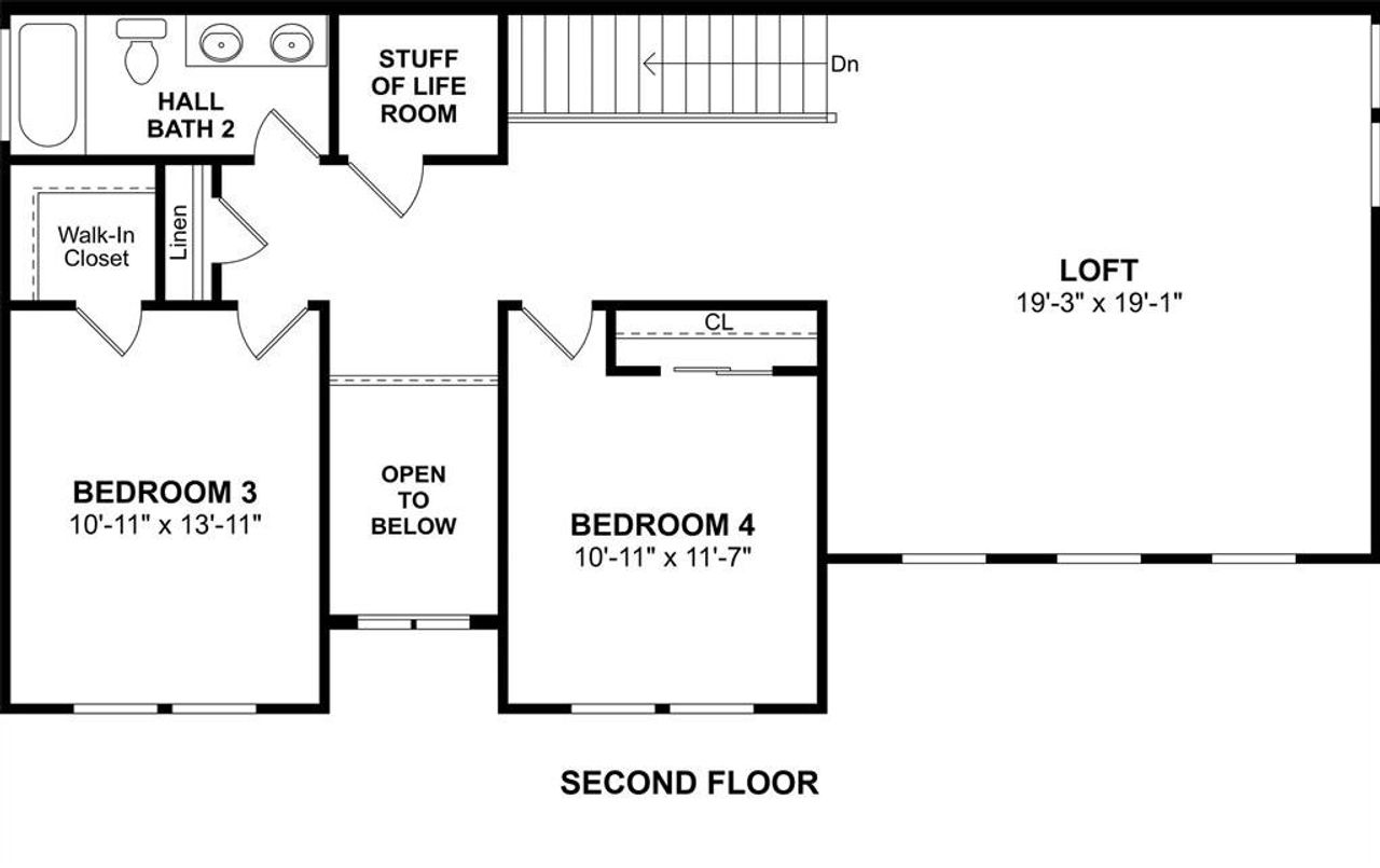 2D floor plan layout of this home in Kreymer at the Park, Wylie, TX (Image 2).