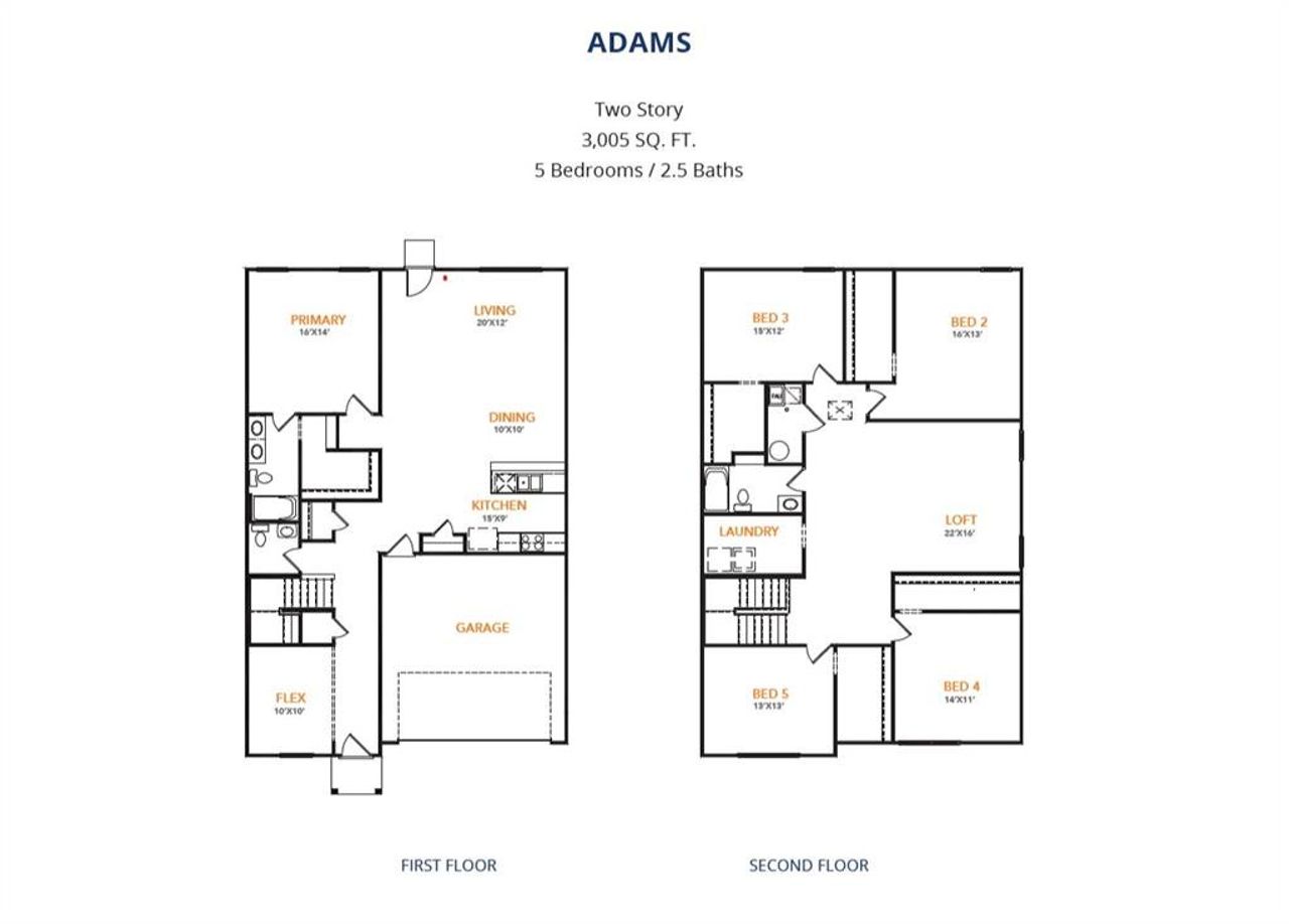 2D floor plan layout of this home in Shirey Forest - Branches, Lufkin, TX (Image 2).
