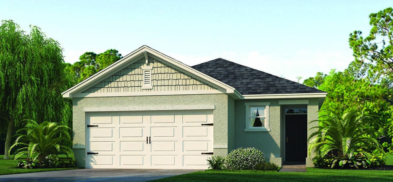 Front exterior of a new home in Avalon Park Tavares, Tavares, FL, highlighting curb appeal (Image 2).