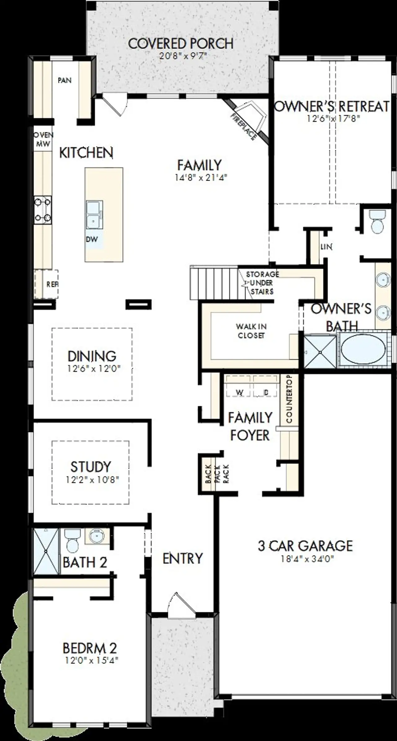 2D floor plan layout of this home in Pecan Square - Gardens, Northlake, TX (Image 2). 2D floor plan layout of this home in Pecan Square - Gardens, Northlake, TX (Image 2).